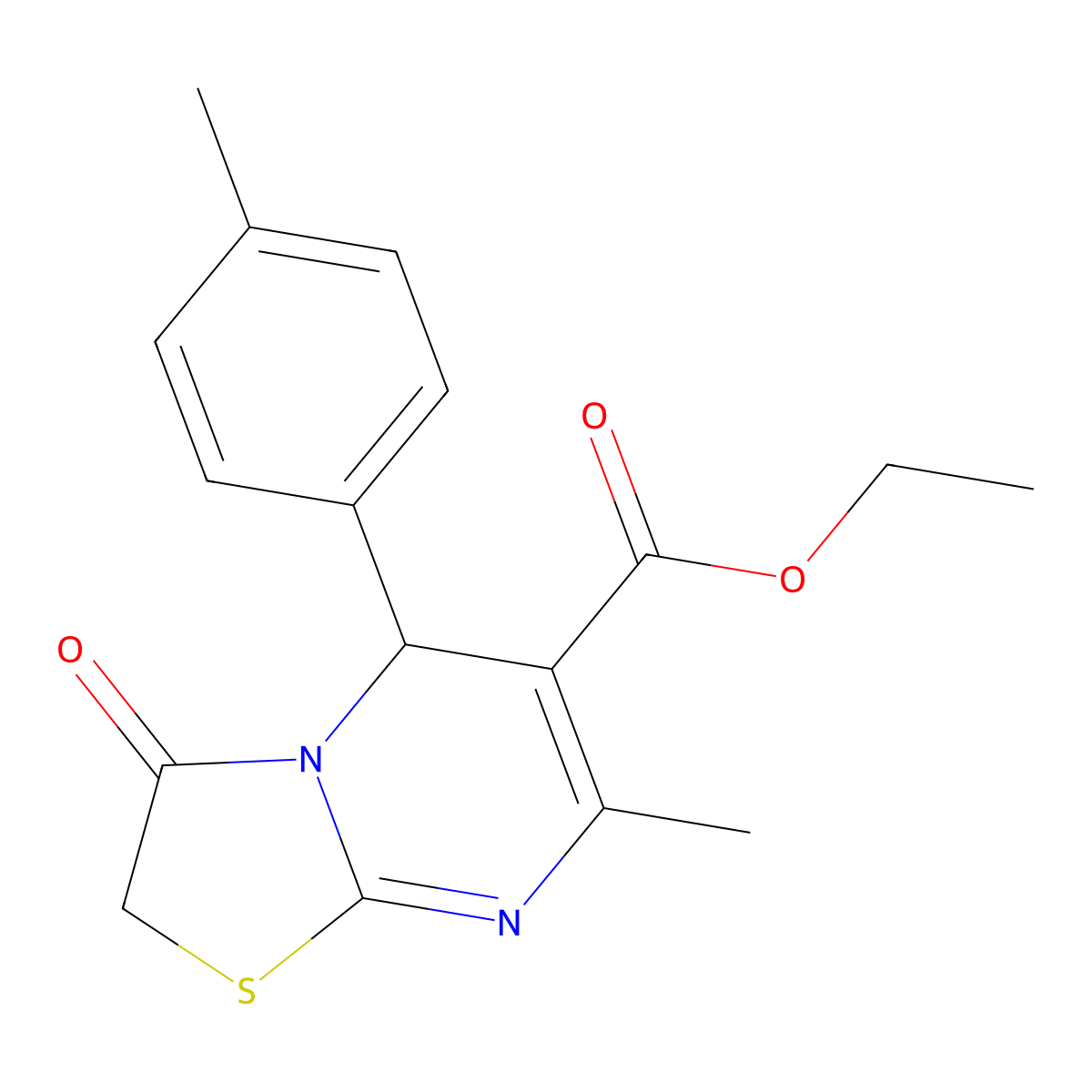 ethyl 7-methyl-5-(4-methylphenyl)-3-oxo-5H-[1,3]thiazolo[3,2-a]pyrimidine-6-carboxylate molecular structure, CAS 347322-42-3