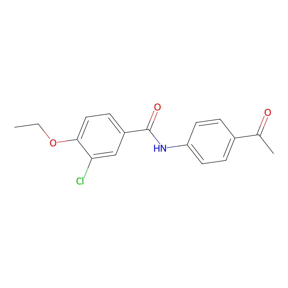 N-(4-acetylphenyl)-3-chloro-4-ethoxybenzamide molecular structure, CAS 347322-60-5