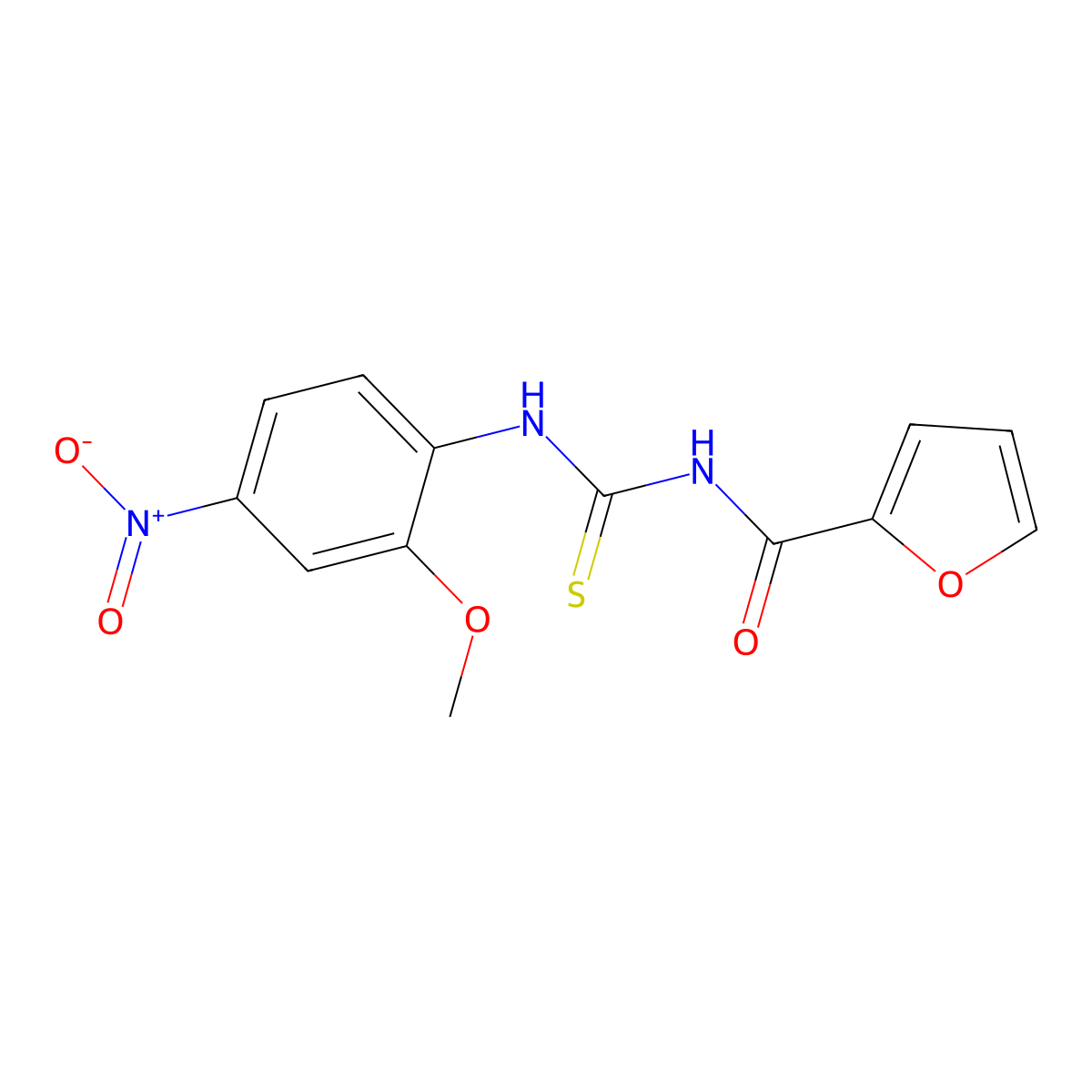 N-[(2-methoxy-4-nitrophenyl)carbamothioyl]furan-2-carboxamide molecular structure, CAS 347322-66-1