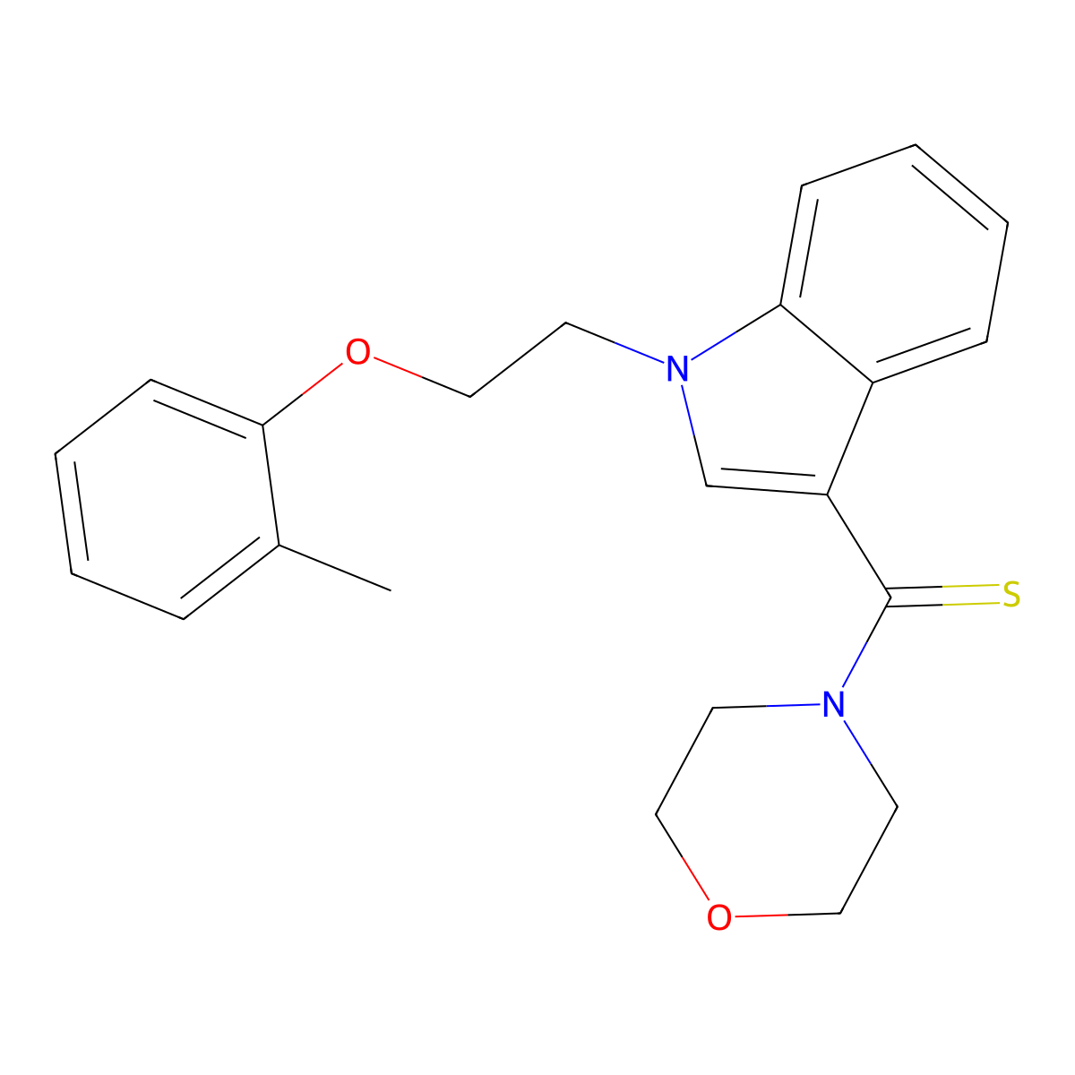 [1-[2-(2-Methylphenoxy)ethyl]indol-3-yl]-morpholin-4-ylmethanethione molecular structure, CAS 347322-76-3