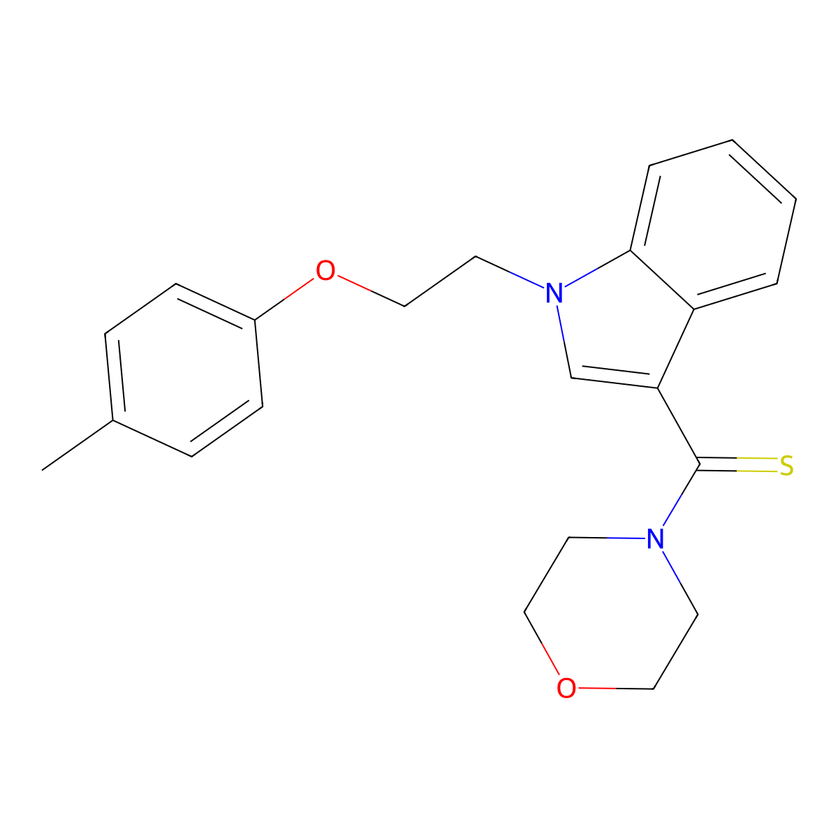 [1-[2-(4-Methylphenoxy)ethyl]indol-3-yl]-morpholin-4-ylmethanethione molecular structure, CAS 347322-82-1