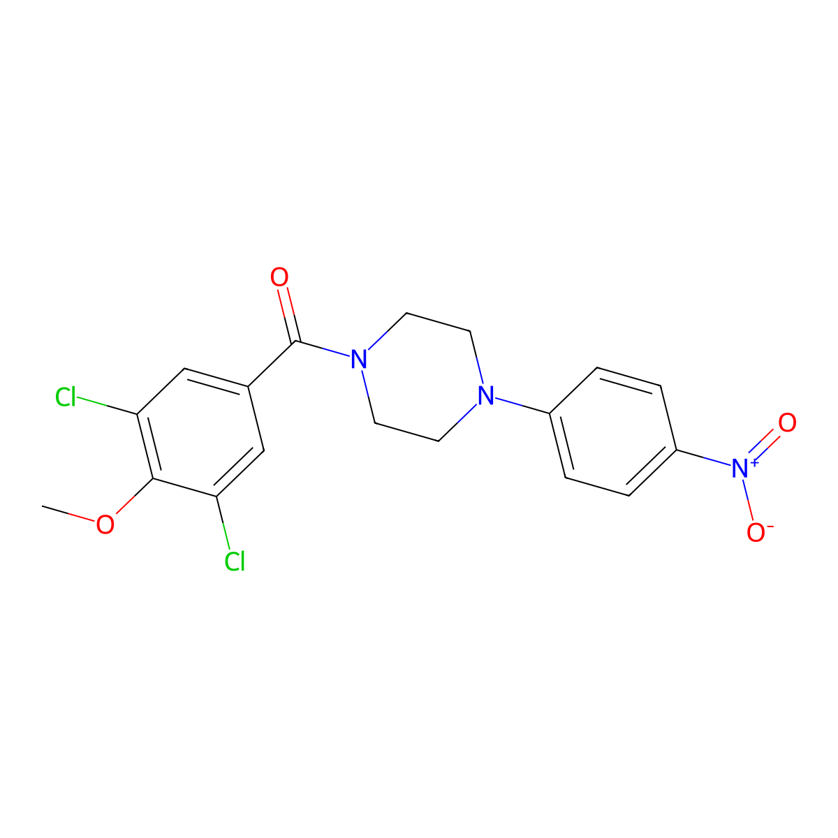 (3,5-Dichloro-4-methoxyphenyl)[4-(4-nitrophenyl)piperazin-1-yl]methanone molecular structure, CAS 347322-90-1