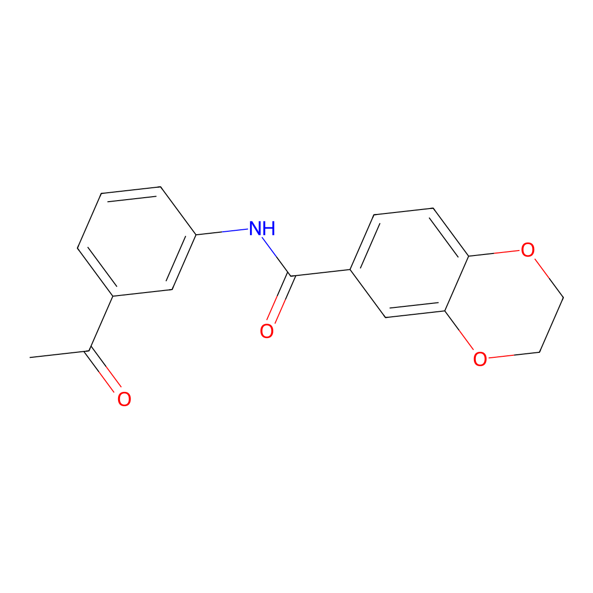 N-(3-acetylphenyl)-2,3-dihydro-1,4-benzodioxine-6-carboxamide molecular structure, CAS 347323-02-8