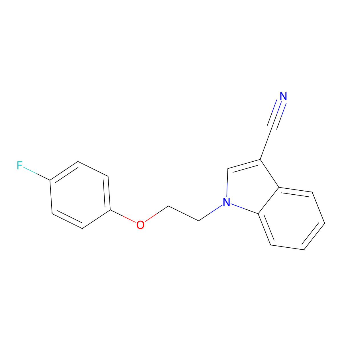 1-[2-(4-Fluorophenoxy)ethyl]indole-3-carbonitrile molecular structure, CAS 347323-06-2