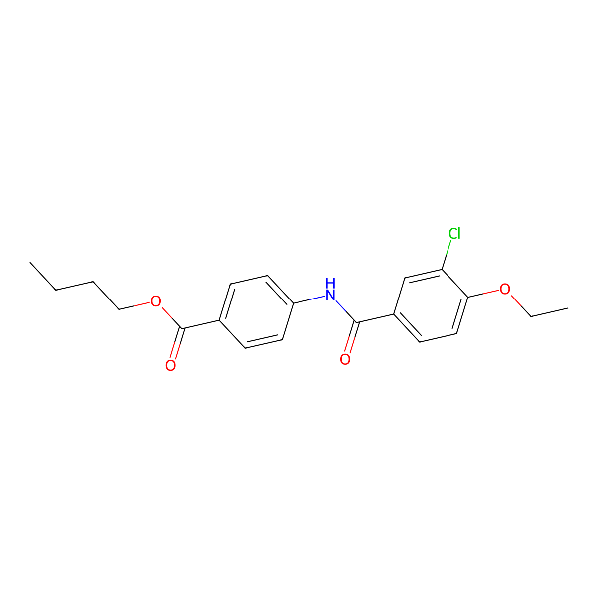 Butyl 4-{[(3-chloro-4-ethoxyphenyl)carbonyl]amino}benzoate molecular structure, CAS 347323-29-9
