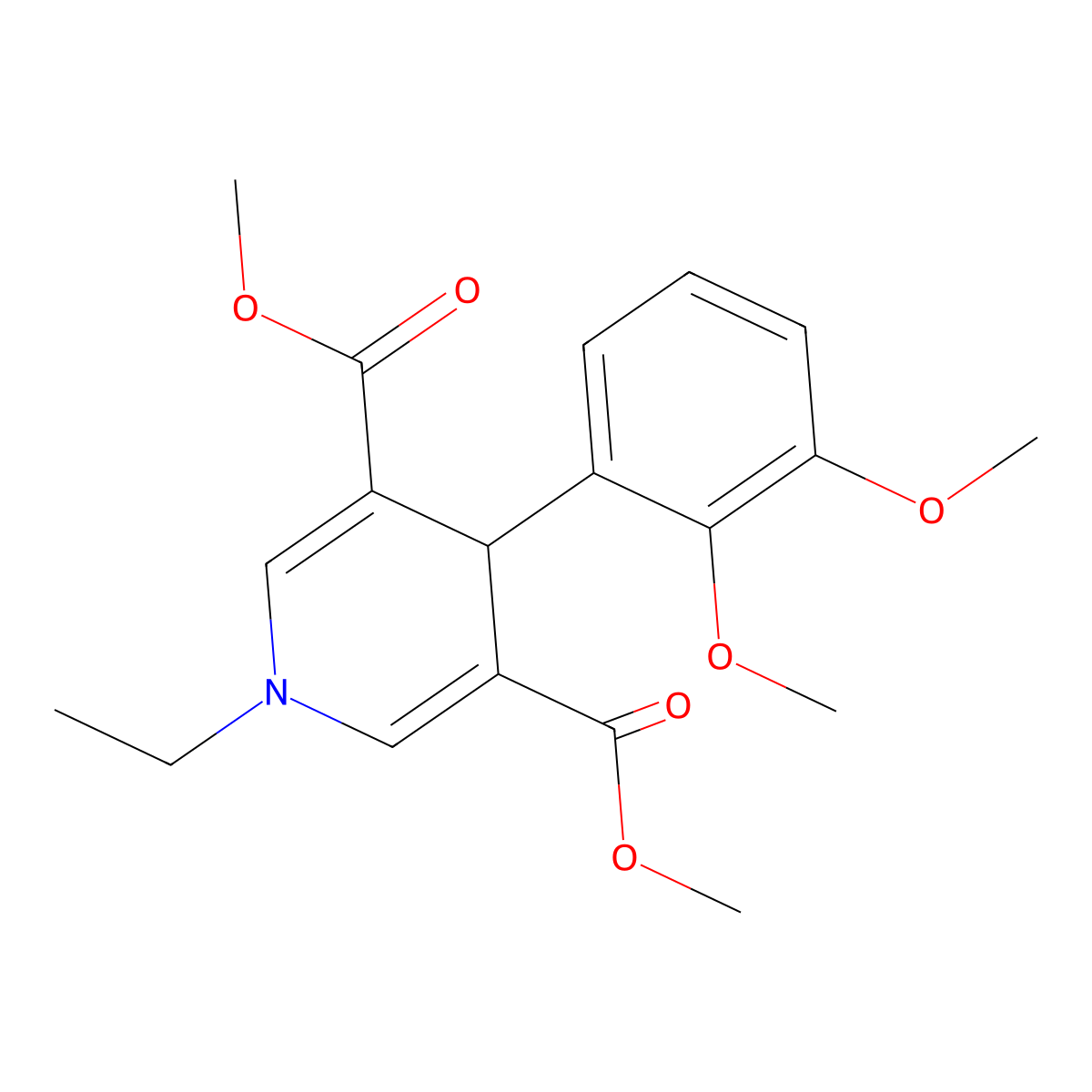 Dimethyl 4-(2,3-dimethoxyphenyl)-1-ethyl-1,4-dihydropyridine-3,5-dicarboxylate molecular structure, CAS 347323-56-2