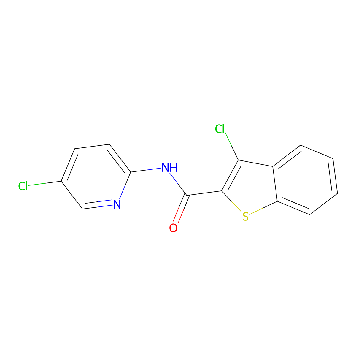 3-chloro-N-(5-chloropyridin-2-yl)-1-benzothiophene-2-carboxamide molecular structure, CAS 347323-57-3