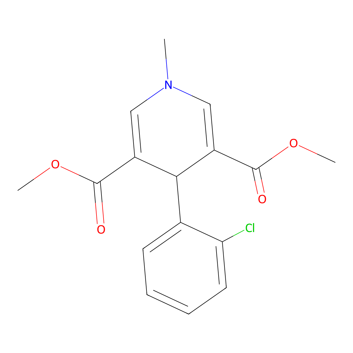 Dimethyl 4-(2-chlorophenyl)-1-methyl-1,4-dihydropyridine-3,5-dicarboxylate molecular structure, CAS 347323-78-8