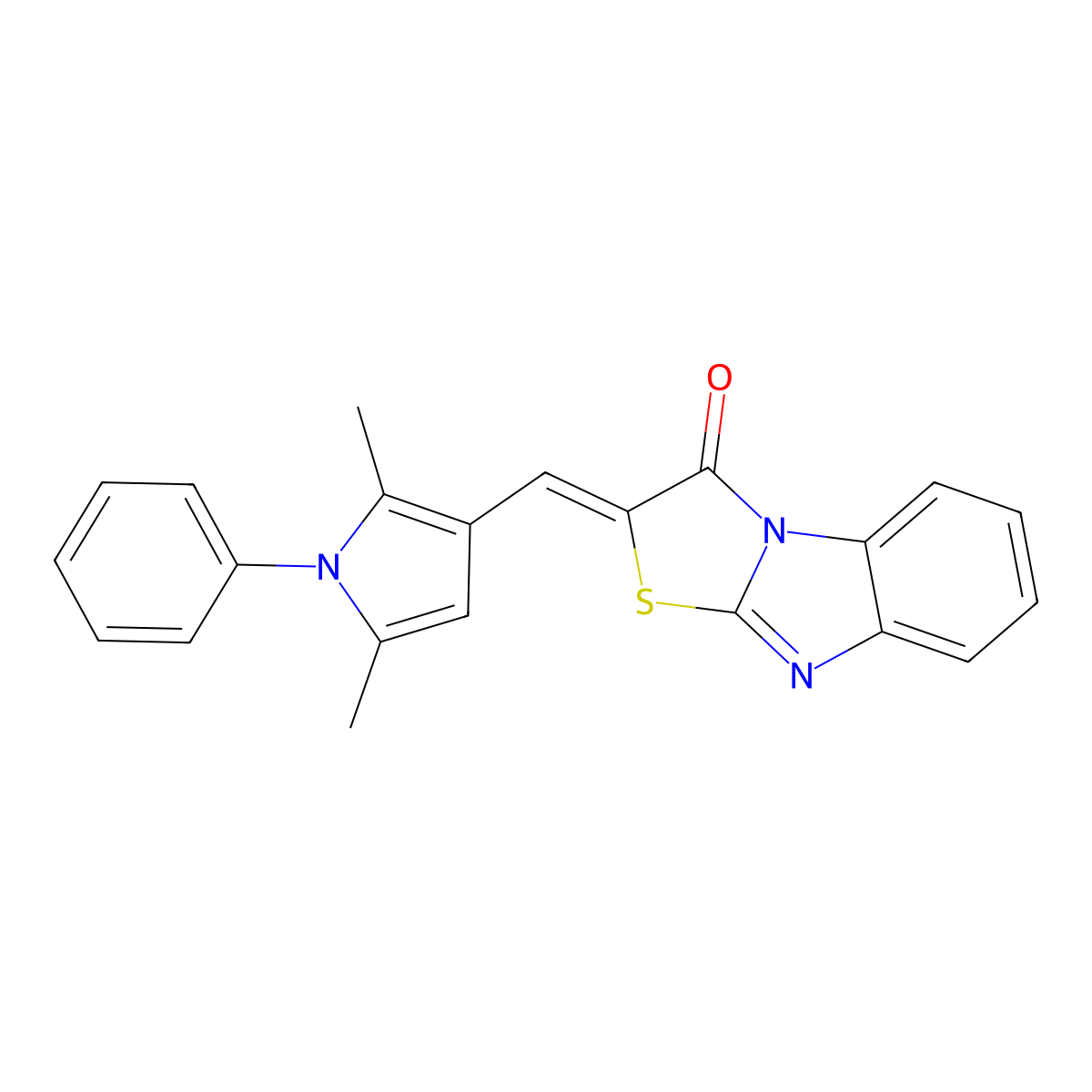 2-[(2,5-dimethyl-1-phenyl-1H-pyrrol-3-yl)methylene][1,3]thiazolo[3,2-a]benzimidazol-3(2H)-one molecular structure, CAS 347323-96-0