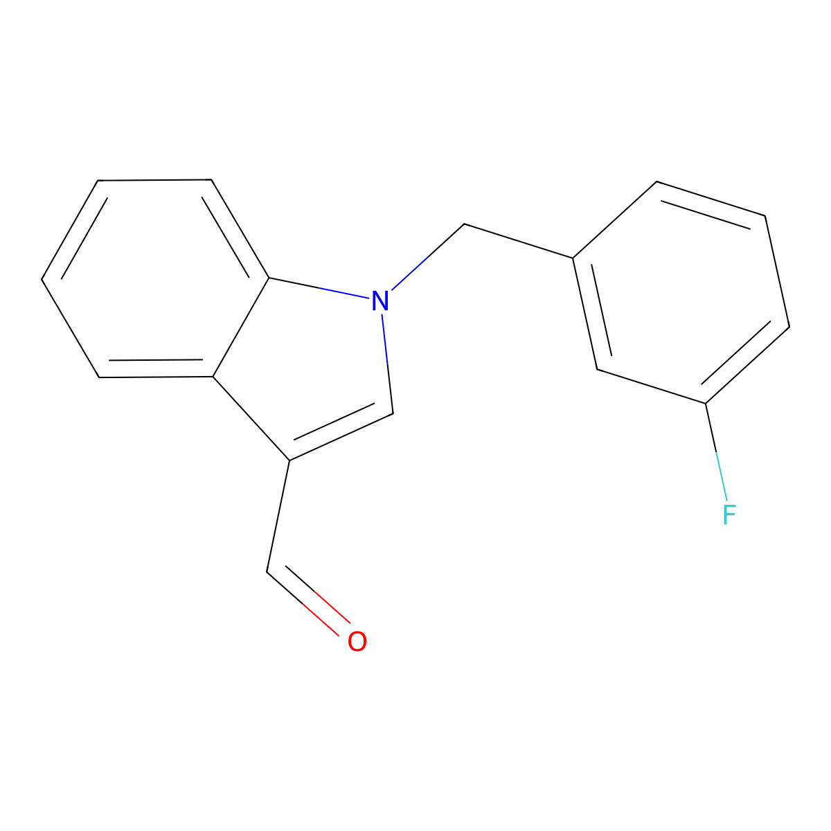 1-[(3-Fluorophenyl)methyl]-1H-indole-3-carboxaldehyde molecular structure, CAS 347323-97-1