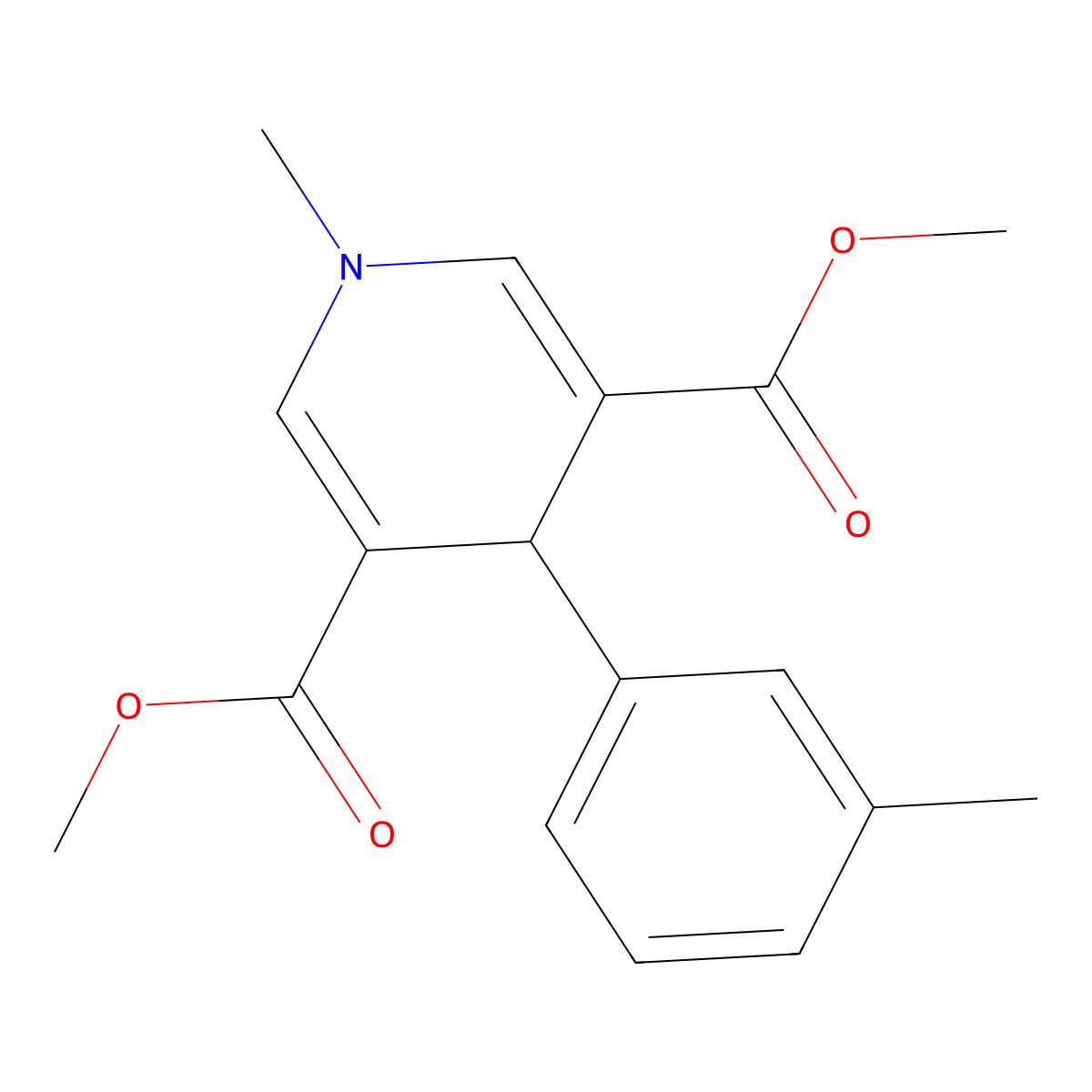 1-Methyl-4-m-tolyl-1,4-dihydro-pyridine-3,5-dicarboxylic acid dimethyl ester molecular structure, CAS 347324-00-9
