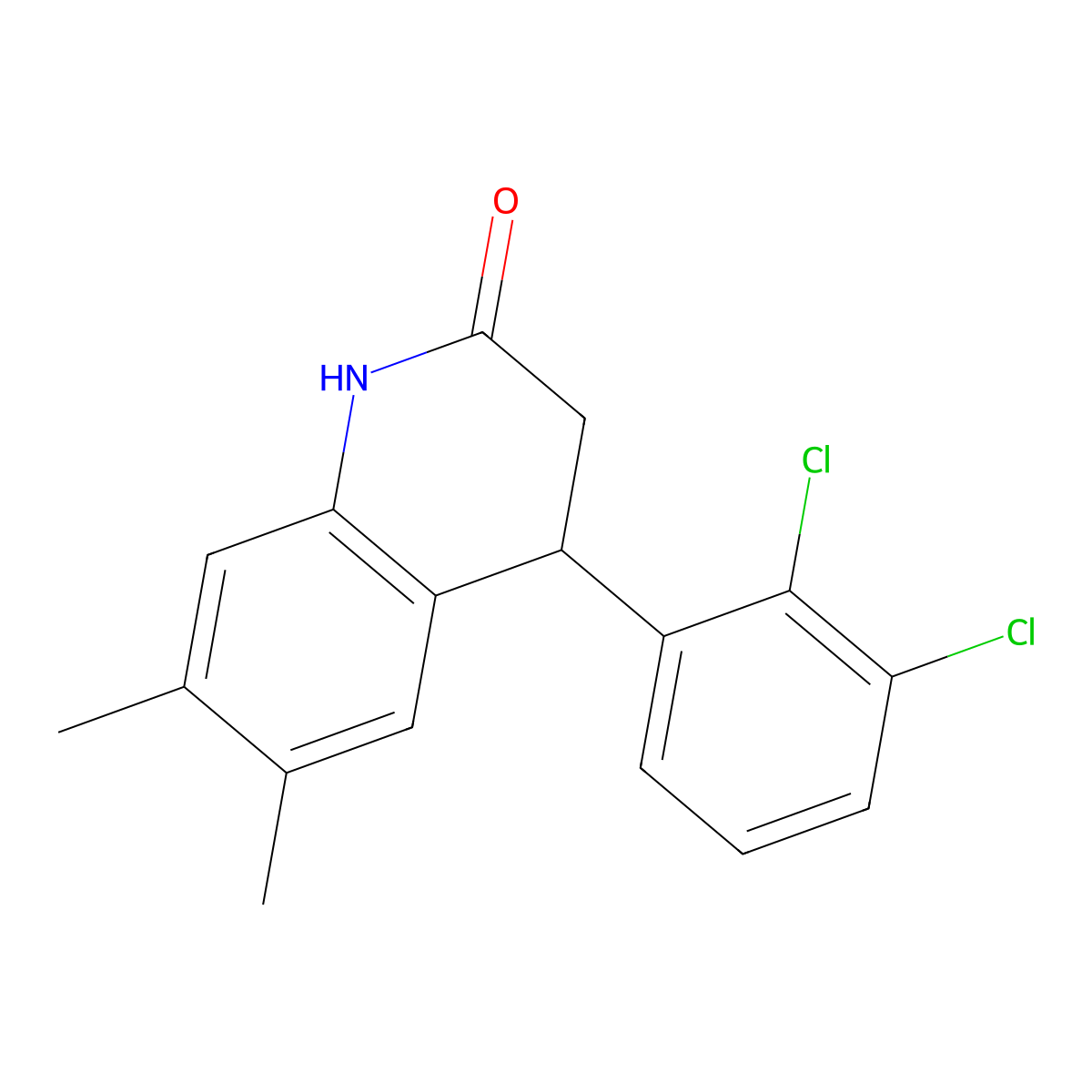 4-(2,3-dichlorophenyl)-6,7-dimethyl-3,4-dihydroquinolin-2(1H)-one molecular structure, CAS 347324-10-1