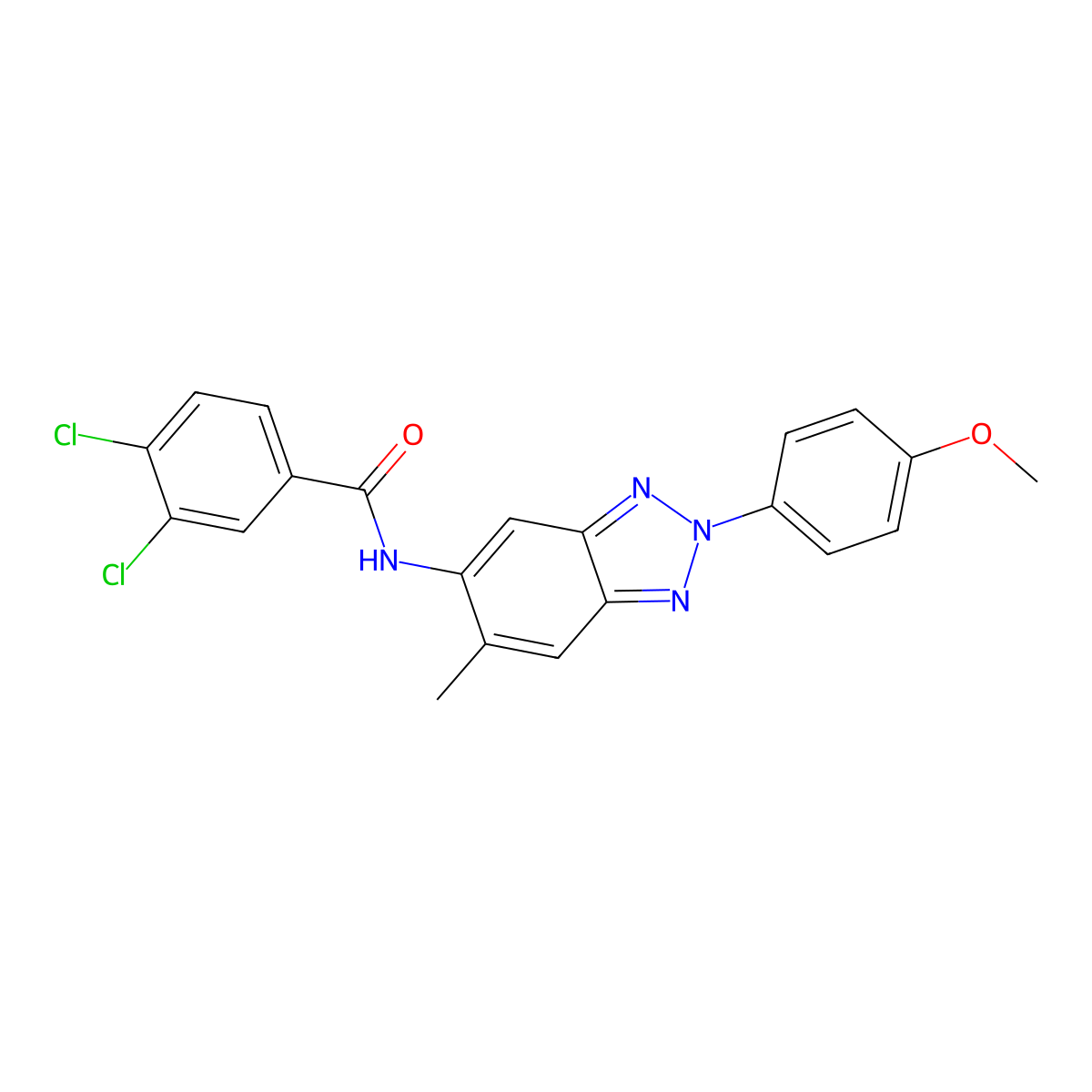 3,4-dichloro-N-[2-(4-methoxyphenyl)-6-methylbenzotriazol-5-yl]benzamide molecular structure, CAS 347324-15-6