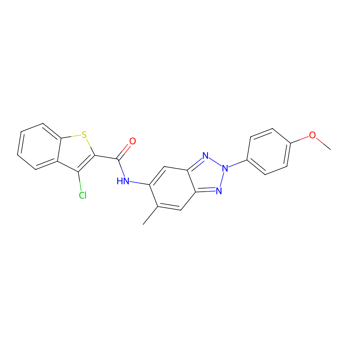 3-chloro-N-[2-(4-methoxyphenyl)-6-methylbenzotriazol-5-yl]-1-benzothiophene-2-carboxamide molecular structure, CAS 347324-24-7