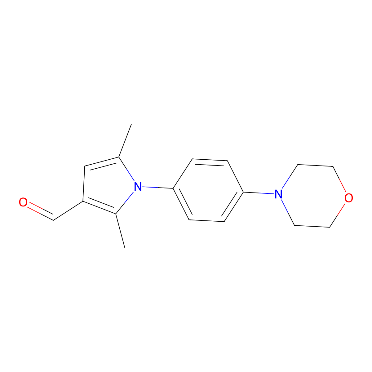 2,5-dimethyl-1-(4-morpholin-4-ylphenyl)-1H-pyrrole-3-carbaldehyde molecular structure, CAS 347324-32-7