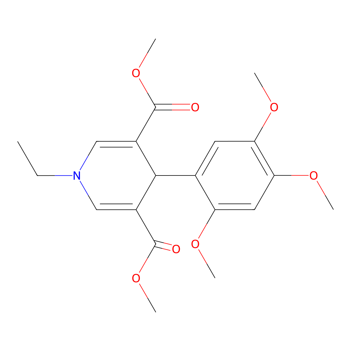 Dimethyl 1-ethyl-4-(2,4,5-trimethoxyphenyl)-1,4-dihydropyridine-3,5-dicarboxylate molecular structure, CAS 347324-88-3