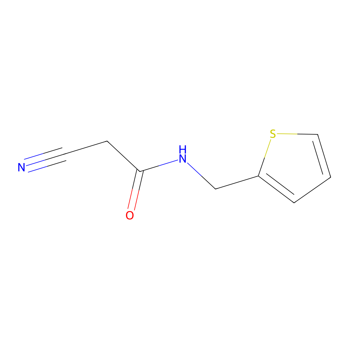 2-Cyano-N-(2-thienylmethyl)acetamide molecular structure, CAS 347324-95-2