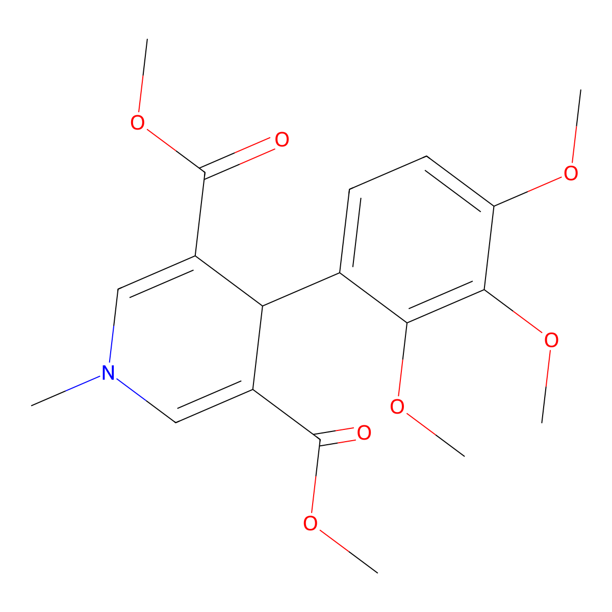 Dimethyl 1-methyl-4-(2,3,4-trimethoxyphenyl)-1,4-dihydropyridine-3,5-dicarboxylate molecular structure, CAS 347324-98-5