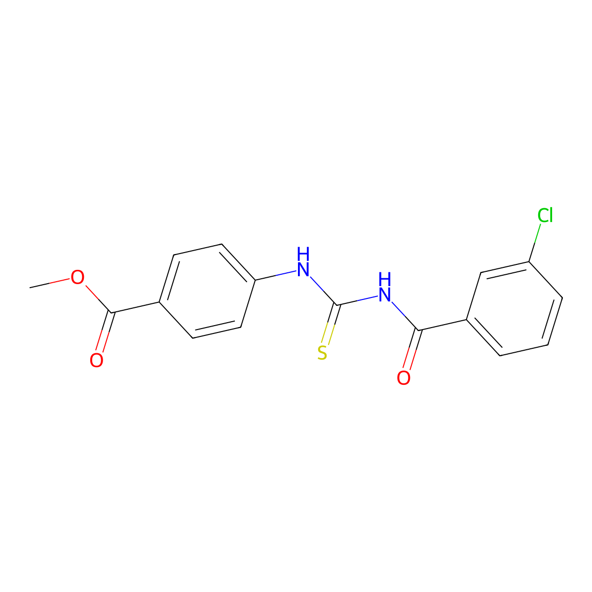 Methyl 4-({[(3-chlorobenzoyl)amino]carbothioyl}amino)benzoate molecular structure, CAS 347325-15-9
