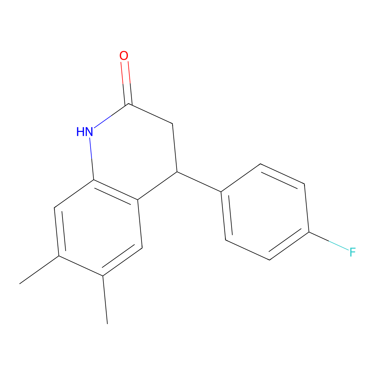 4-(4-fluorophenyl)-6,7-dimethyl-3,4-dihydroquinolin-2(1H)-one molecular structure, CAS 347325-20-6