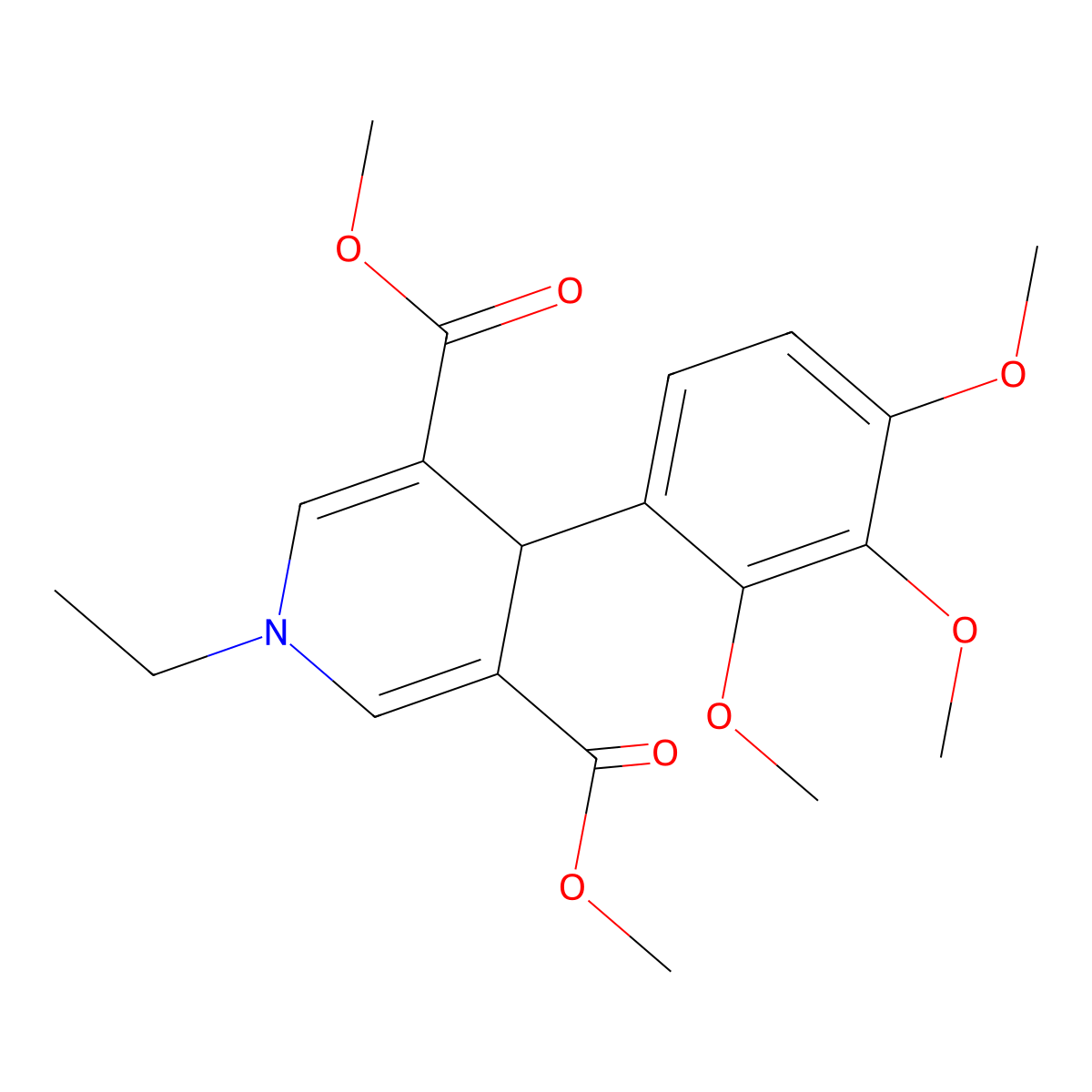 Dimethyl 1-ethyl-4-(2,3,4-trimethoxyphenyl)-1,4-dihydropyridine-3,5-dicarboxylate molecular structure, CAS 347325-26-2