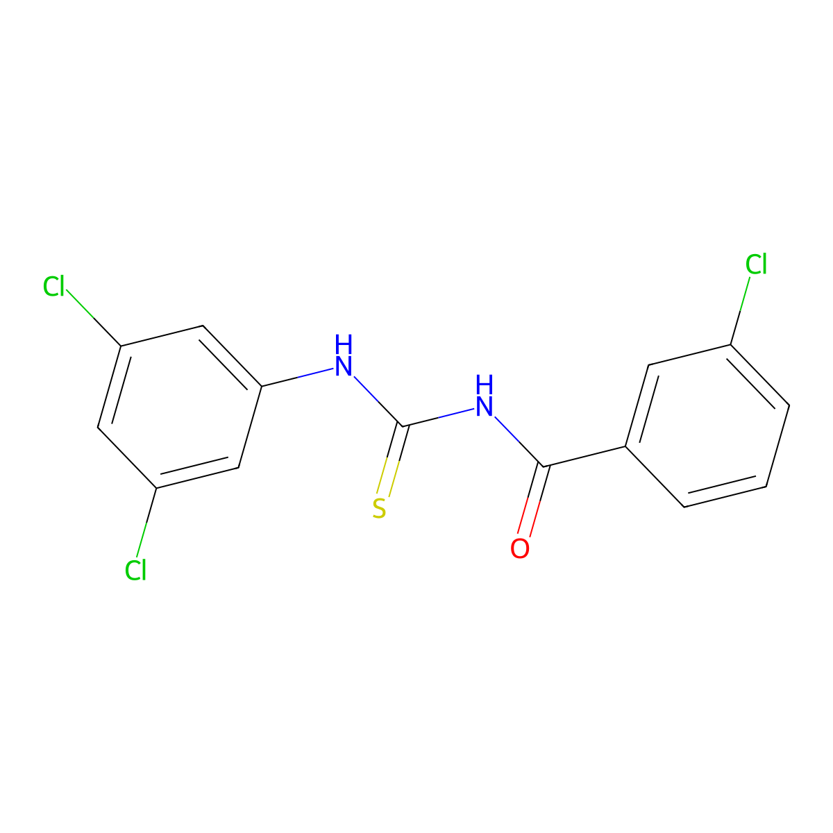 3-chloro-N-[(3,5-dichlorophenyl)carbamothioyl]benzamide molecular structure, CAS 347325-38-6