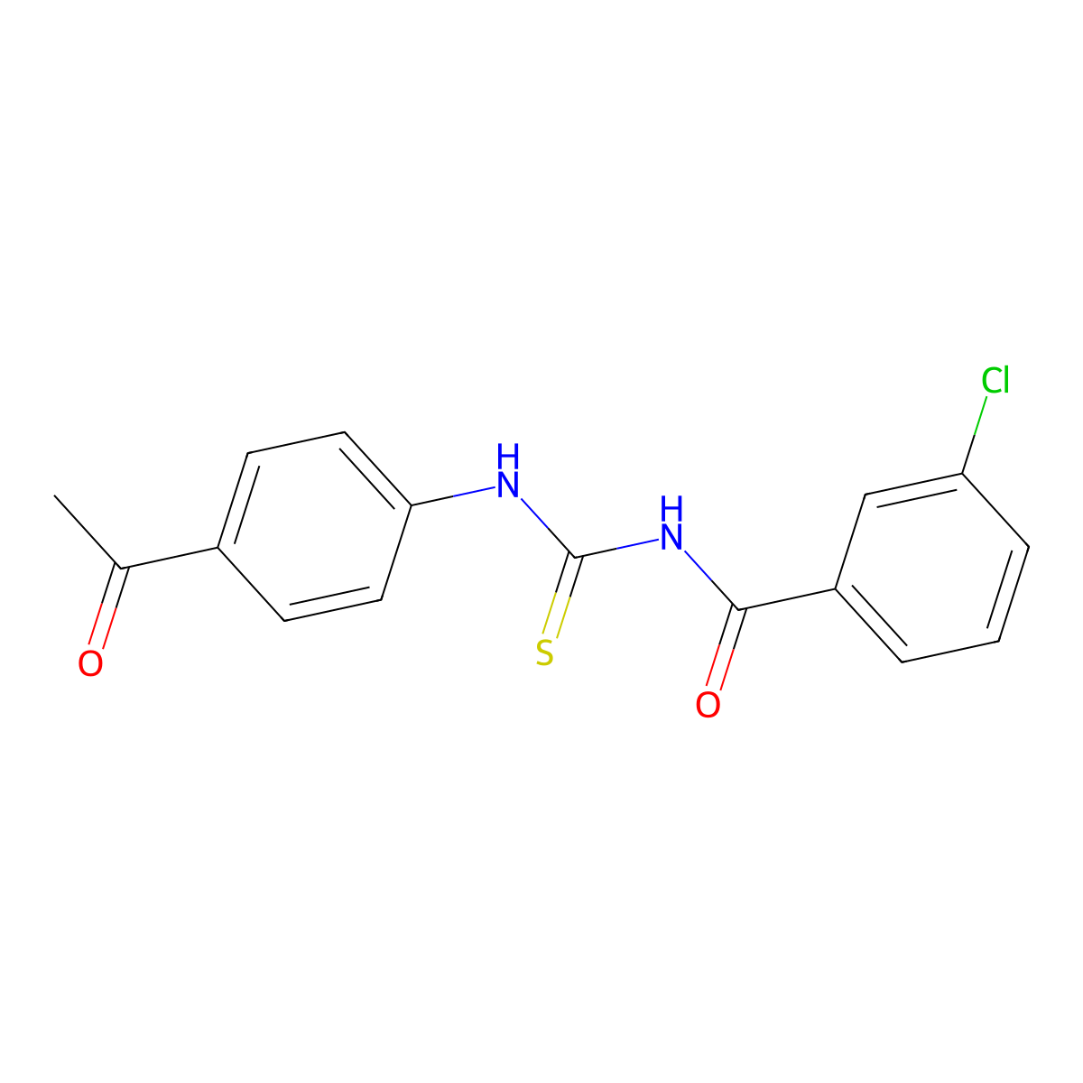 N-[(4-acetylphenyl)carbamothioyl]-3-chlorobenzamide molecular structure, CAS 347325-44-4