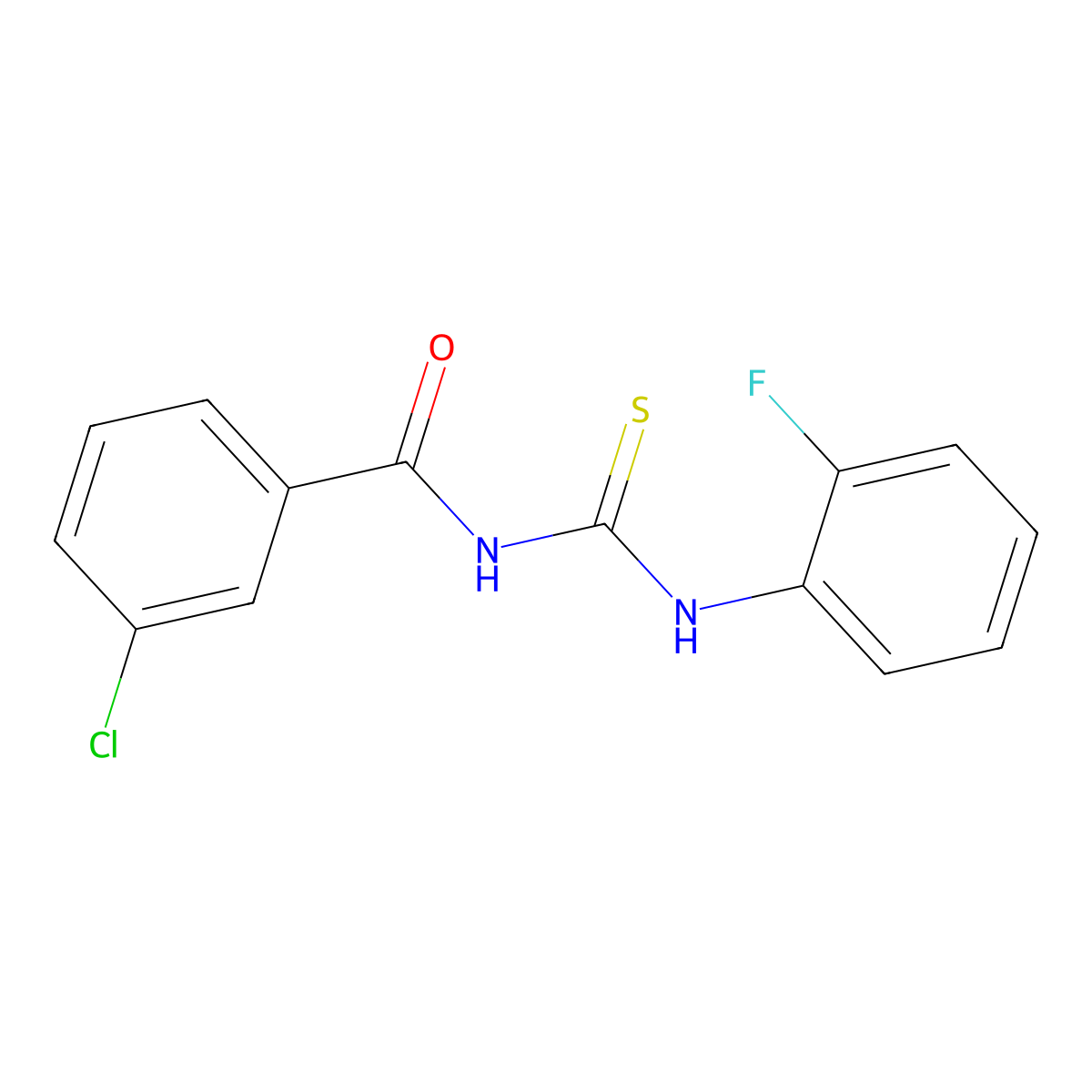 3-chloro-N-[(2-fluorophenyl)carbamothioyl]benzamide molecular structure, CAS 347325-72-8