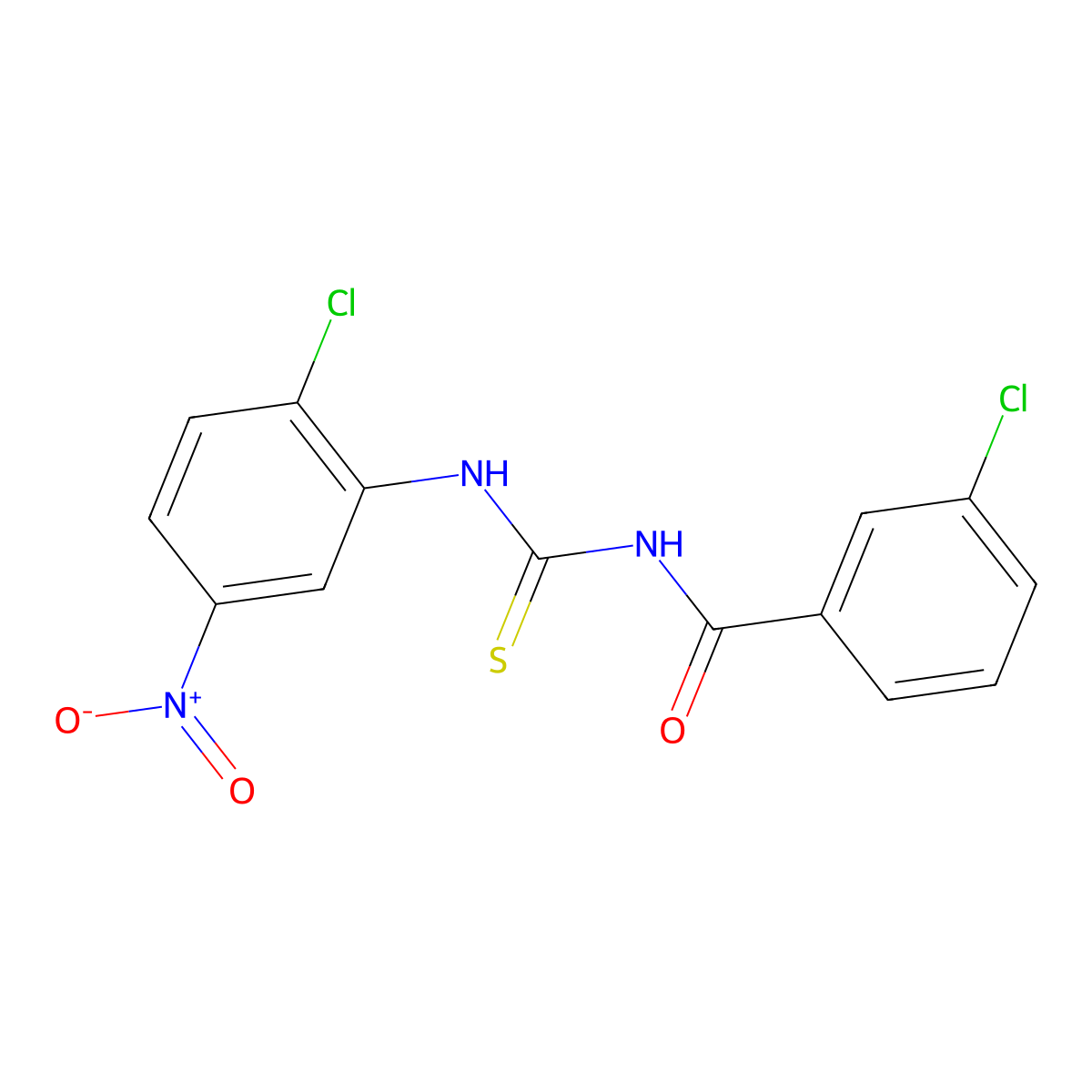 3-chloro-N-[(2-chloro-5-nitrophenyl)carbamothioyl]benzamide molecular structure, CAS 347325-78-4