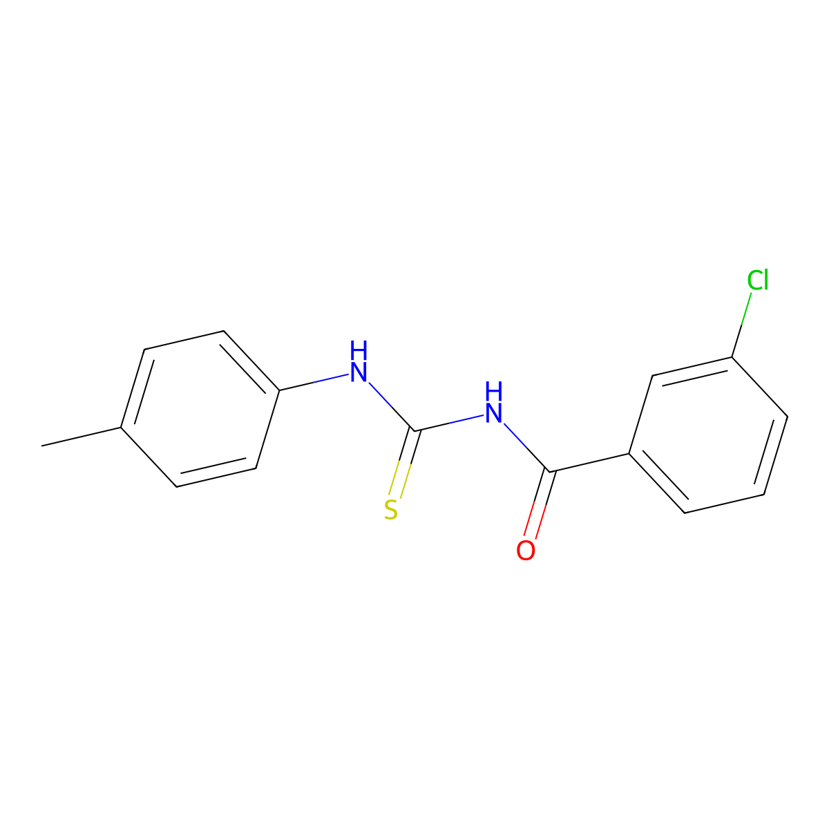 3-chloro-N-[(4-methylphenyl)carbamothioyl]benzamide molecular structure, CAS 347325-84-2