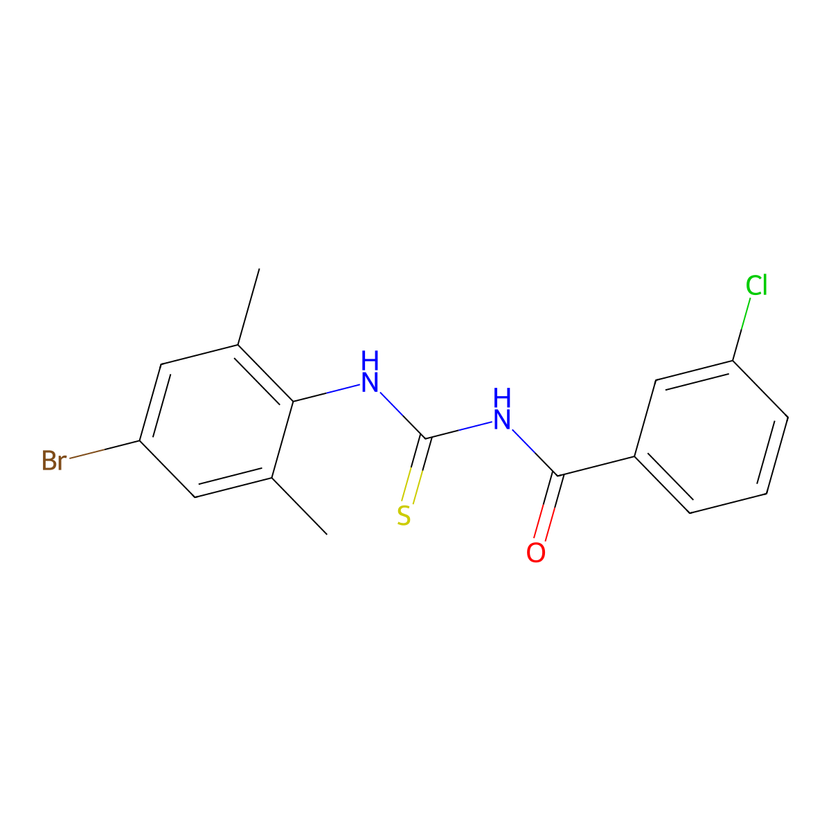 N-[(4-bromo-2,6-dimethylphenyl)carbamothioyl]-3-chlorobenzamide molecular structure, CAS 347325-96-6