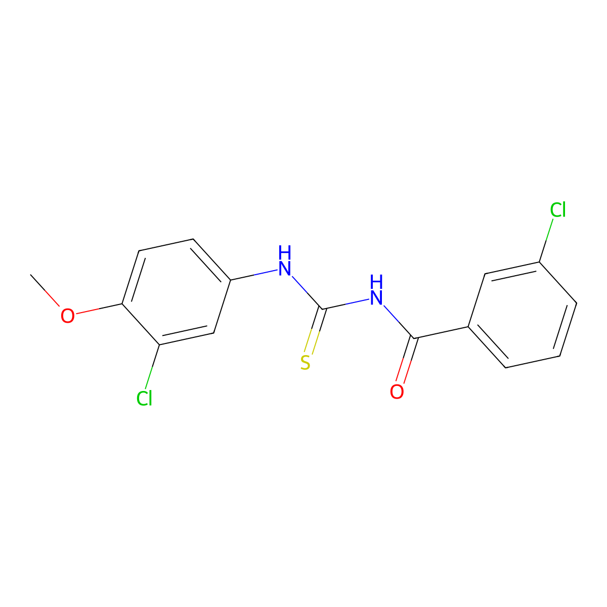 3-chloro-N-[(3-chloro-4-methoxyphenyl)carbamothioyl]benzamide molecular structure, CAS 347326-08-3