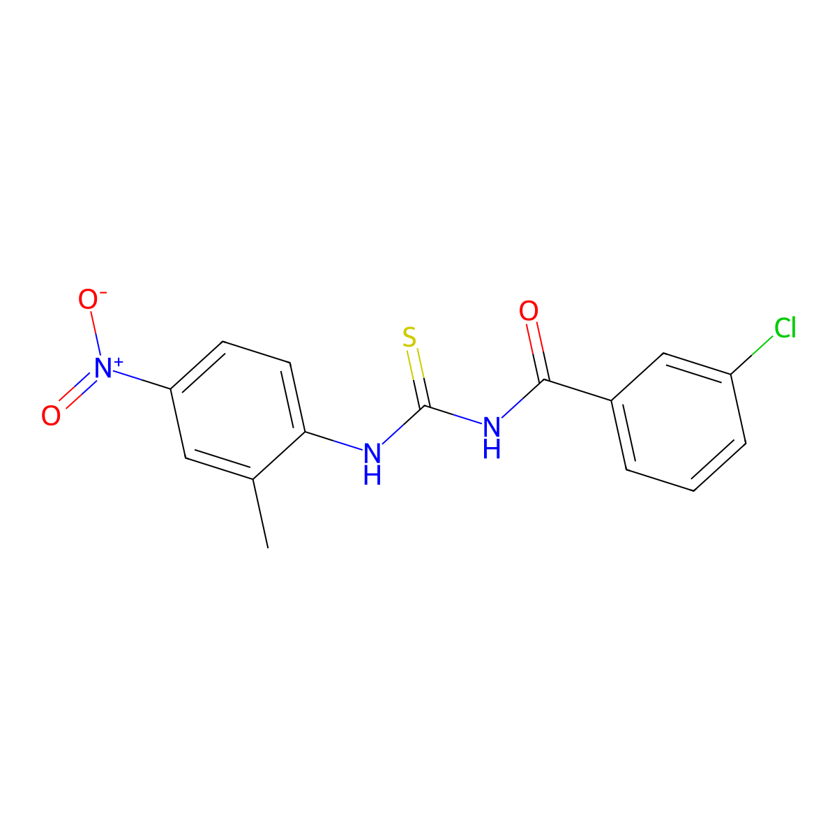 3-chloro-N-[(2-methyl-4-nitrophenyl)carbamothioyl]benzamide molecular structure, CAS 347326-14-1