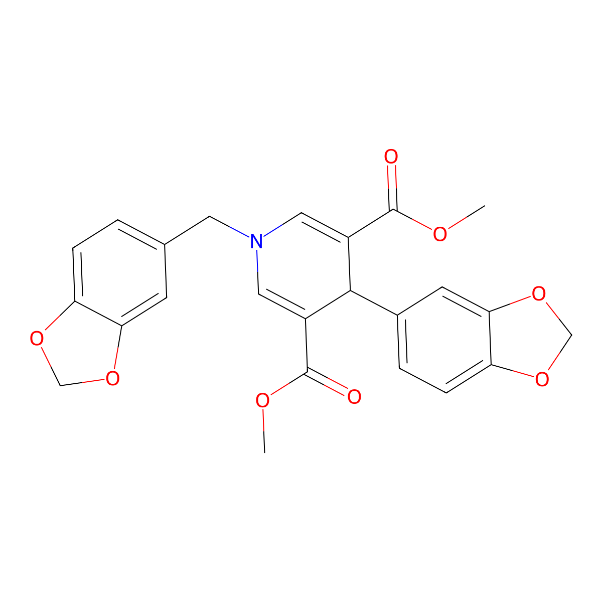 dimethyl 4-(1,3-benzodioxol-5-yl)-1-(1,3-benzodioxol-5-ylmethyl)-4H-pyridine-3,5-dicarboxylate molecular structure, CAS 347326-36-7