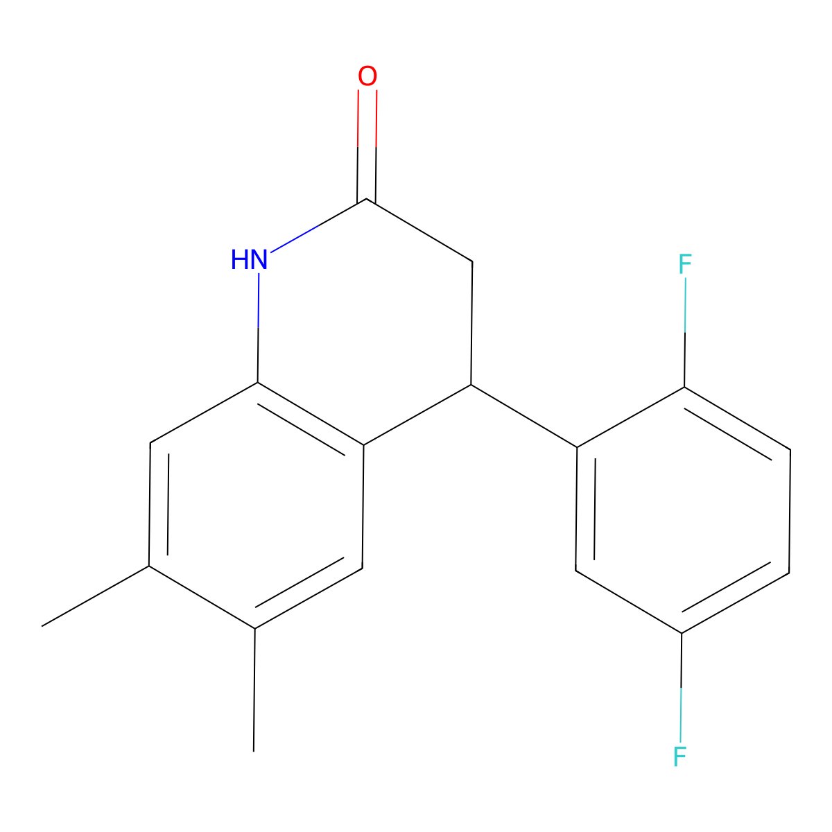 4-(2,5-difluorophenyl)-6,7-dimethyl-3,4-dihydro-1H-quinolin-2-one molecular structure, CAS 347326-41-4