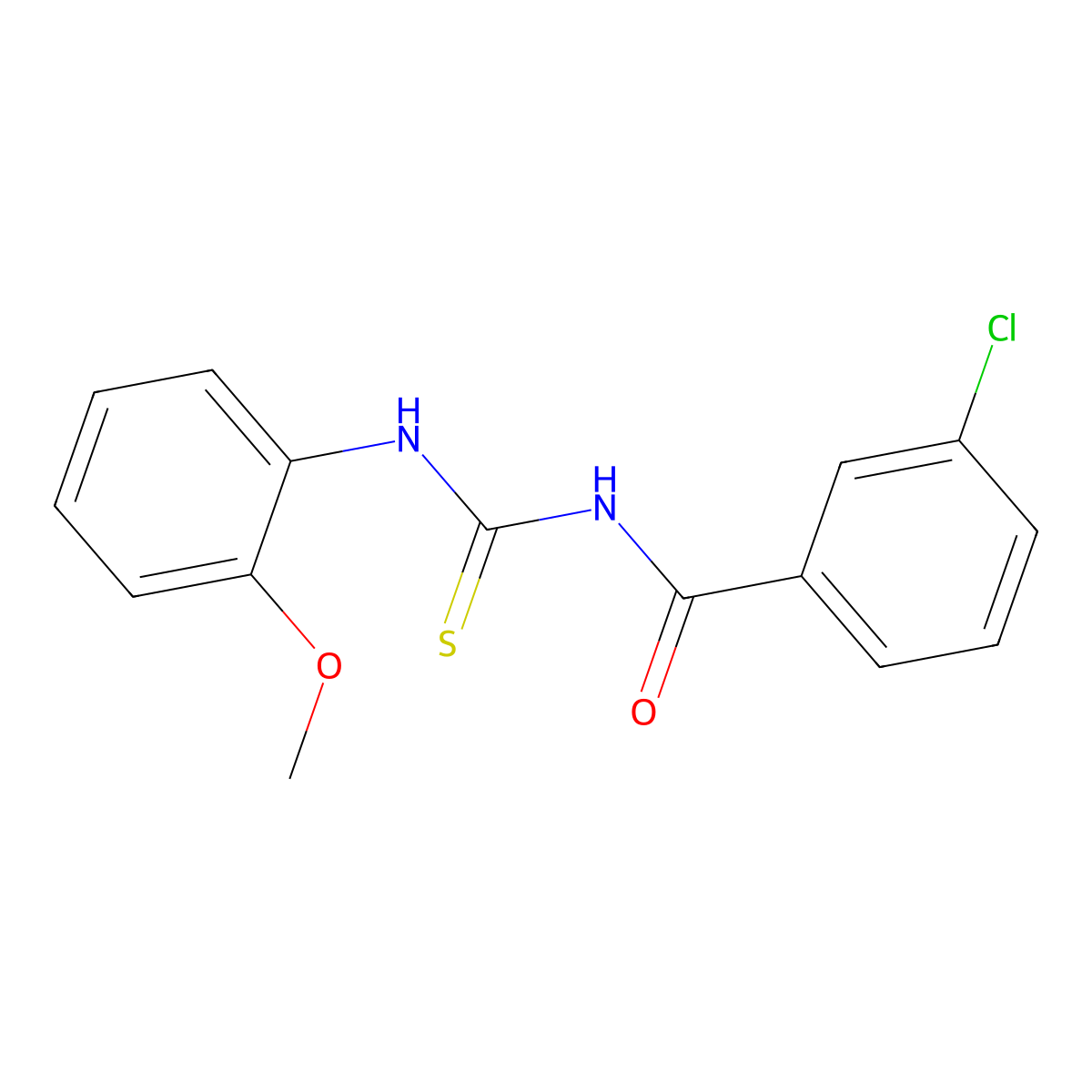 3-chloro-N-[(2-methoxyphenyl)carbamothioyl]benzamide molecular structure, CAS 347326-49-2