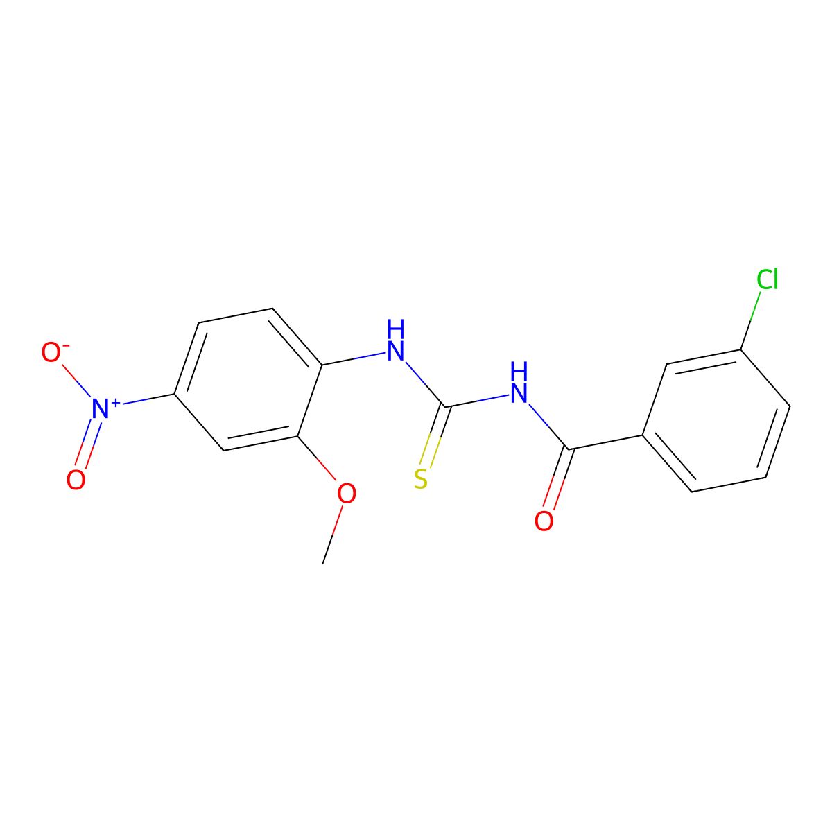 3-chloro-N-[(2-methoxy-4-nitrophenyl)carbamothioyl]benzamide molecular structure, CAS 347326-66-3