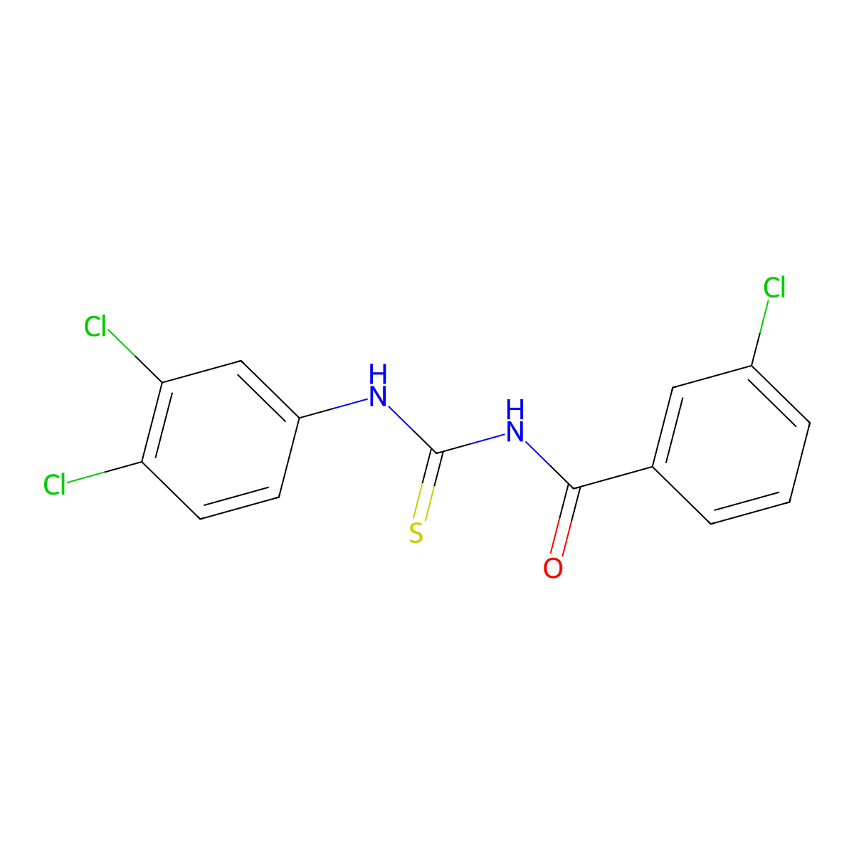 3-chloro-N-[(3,4-dichlorophenyl)carbamothioyl]benzamide molecular structure, CAS 347326-71-0