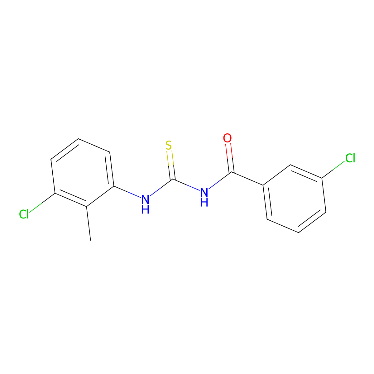 3-chloro-N-[(3-chloro-2-methylphenyl)carbamothioyl]benzamide molecular structure, CAS 347326-76-5