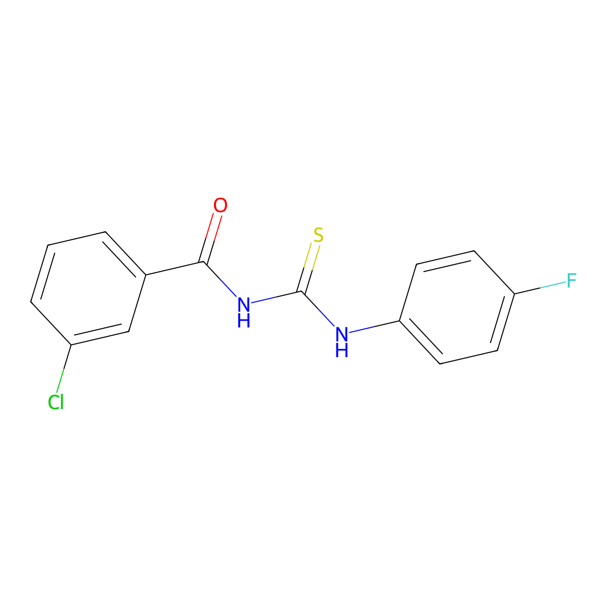 3-chloro-N-[(4-fluorophenyl)carbamothioyl]benzamide molecular structure, CAS 347326-96-9