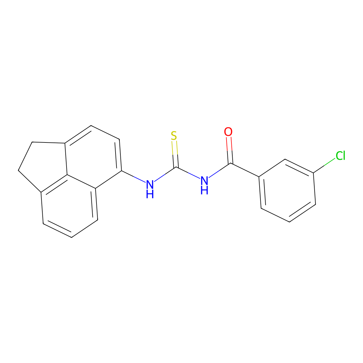 3-chloro-N-(1,2-dihydroacenaphthylen-5-ylcarbamothioyl)benzamide molecular structure, CAS 347327-05-3