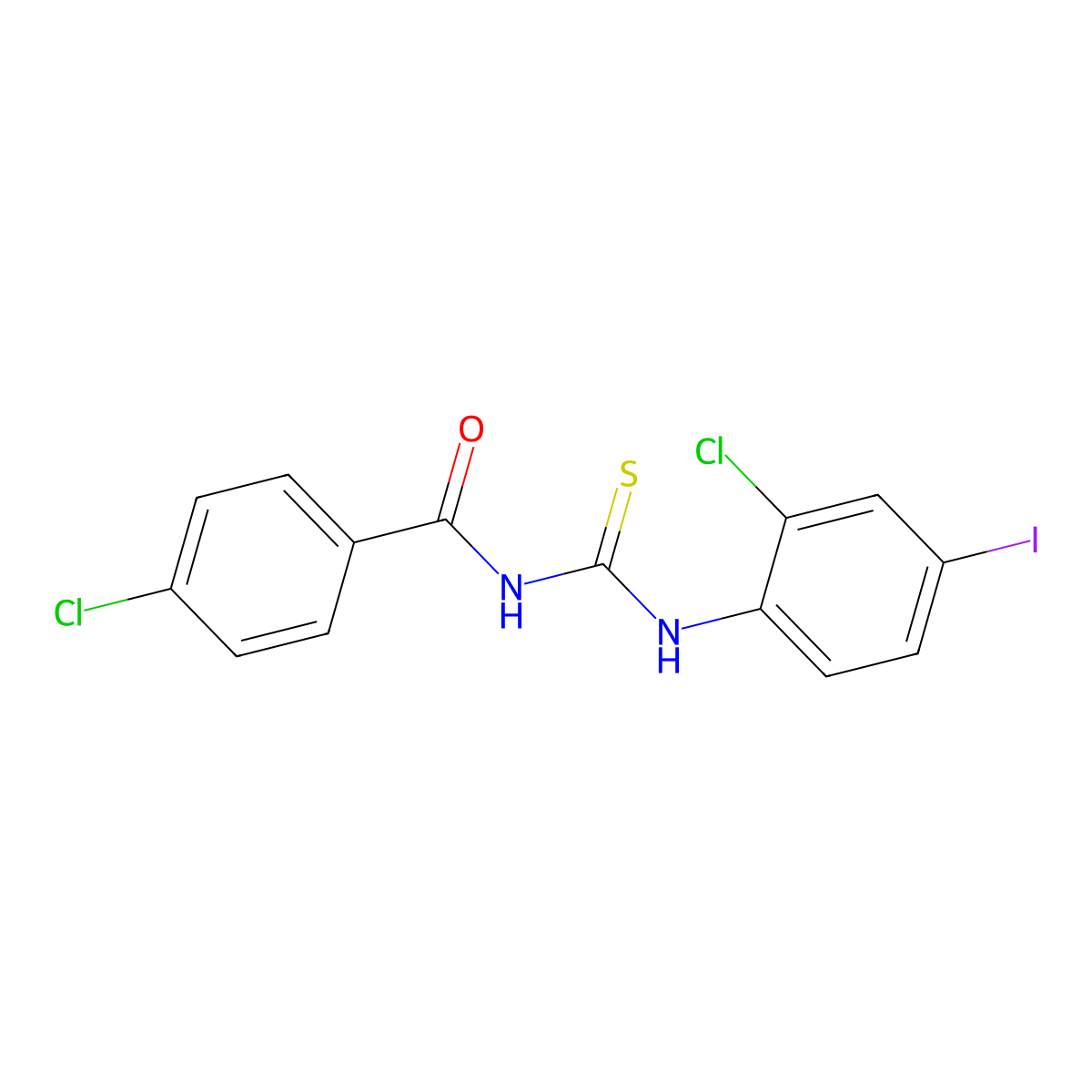 4-chloro-N-[(2-chloro-4-iodophenyl)carbamothioyl]benzamide molecular structure, CAS 347327-86-0