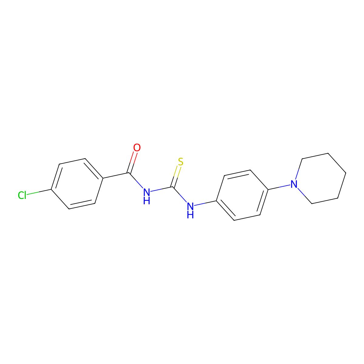 4-chloro-N-[(4-piperidin-1-ylphenyl)carbamothioyl]benzamide molecular structure, CAS 347328-02-3