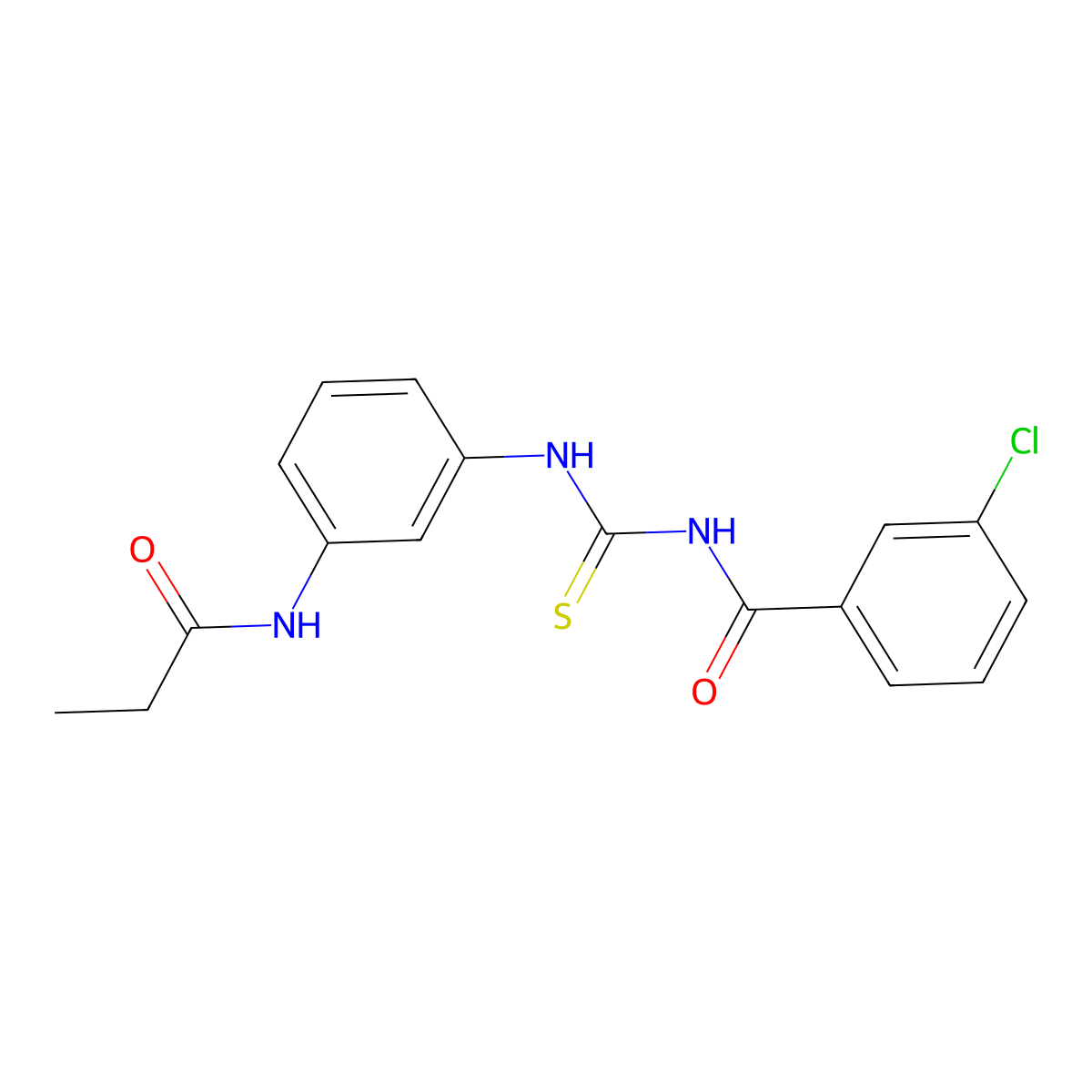 3-chloro-N-[[3-(propanoylamino)phenyl]carbamothioyl]benzamide molecular structure, CAS 347328-13-6