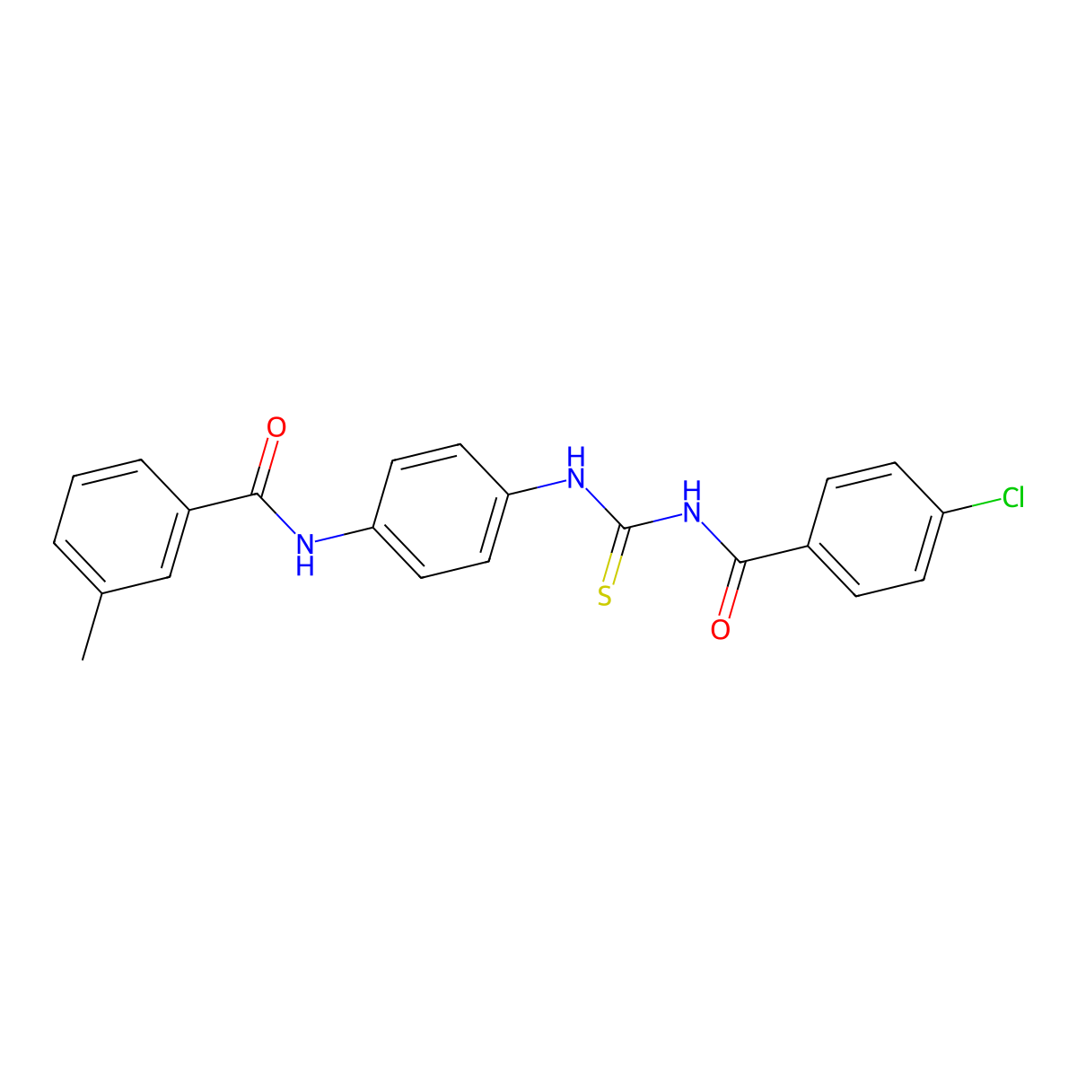 N-[4-[(4-chlorobenzoyl)carbamothioylamino]phenyl]-3-methylbenzamide molecular structure, CAS 347328-37-4