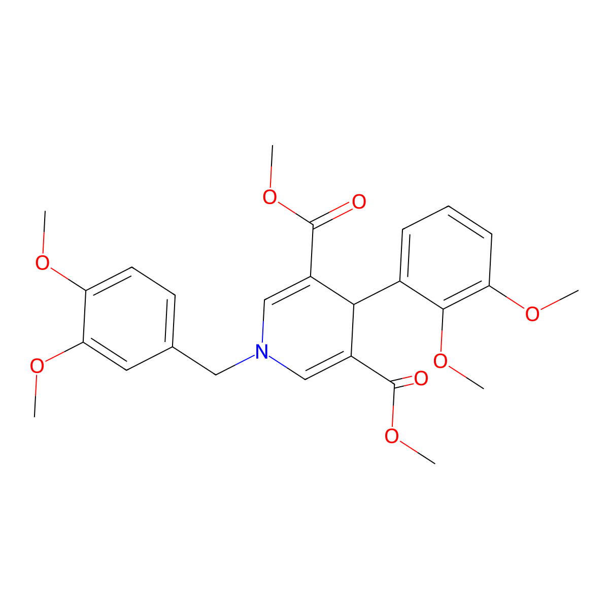 Dimethyl 1-(3,4-dimethoxybenzyl)-4-(2,3-dimethoxyphenyl)-1,4-dihydropyridine-3,5-dicarboxylate molecular structure, CAS 347328-88-5
