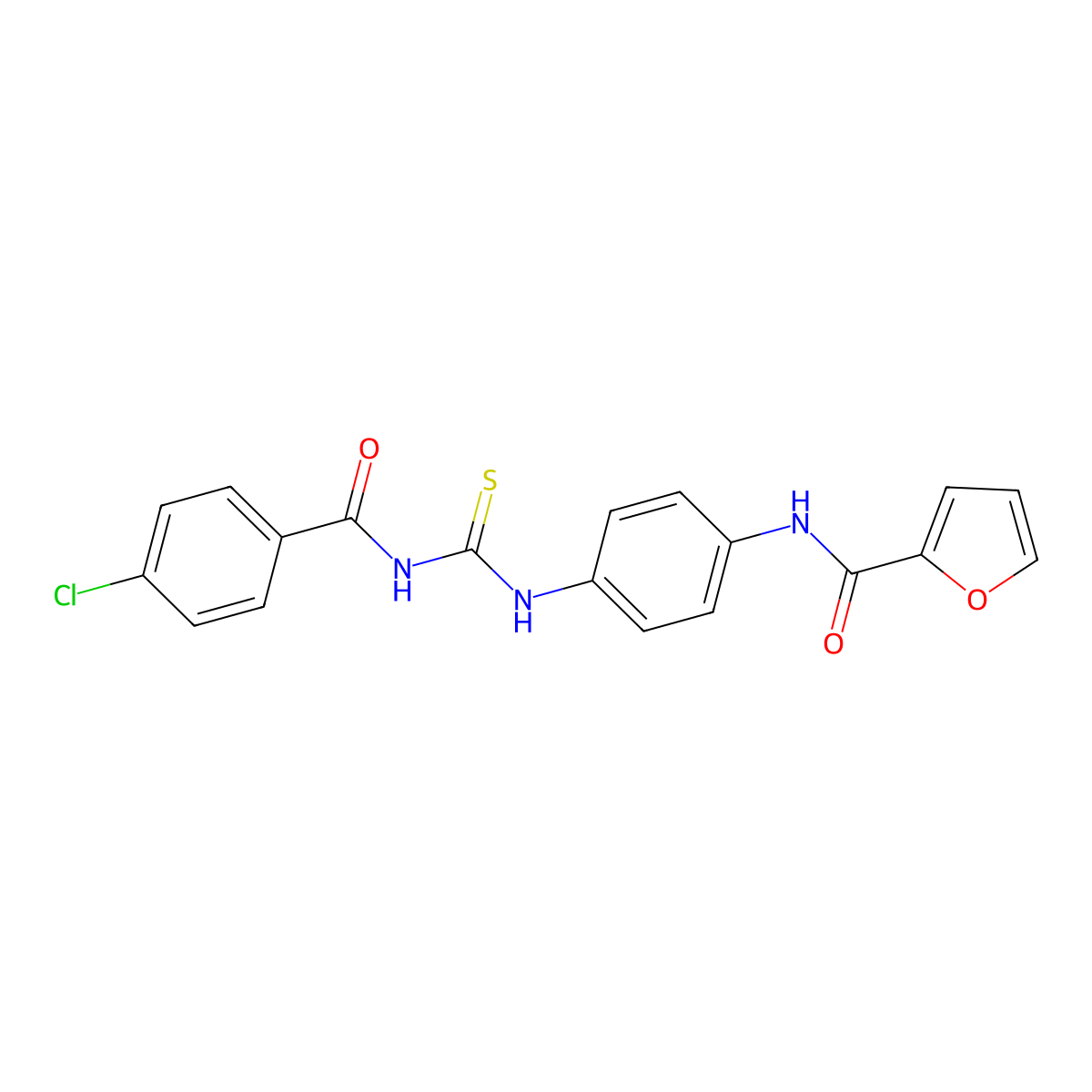 N-[4-[(4-chlorobenzoyl)carbamothioylamino]phenyl]furan-2-carboxamide molecular structure, CAS 347328-92-1