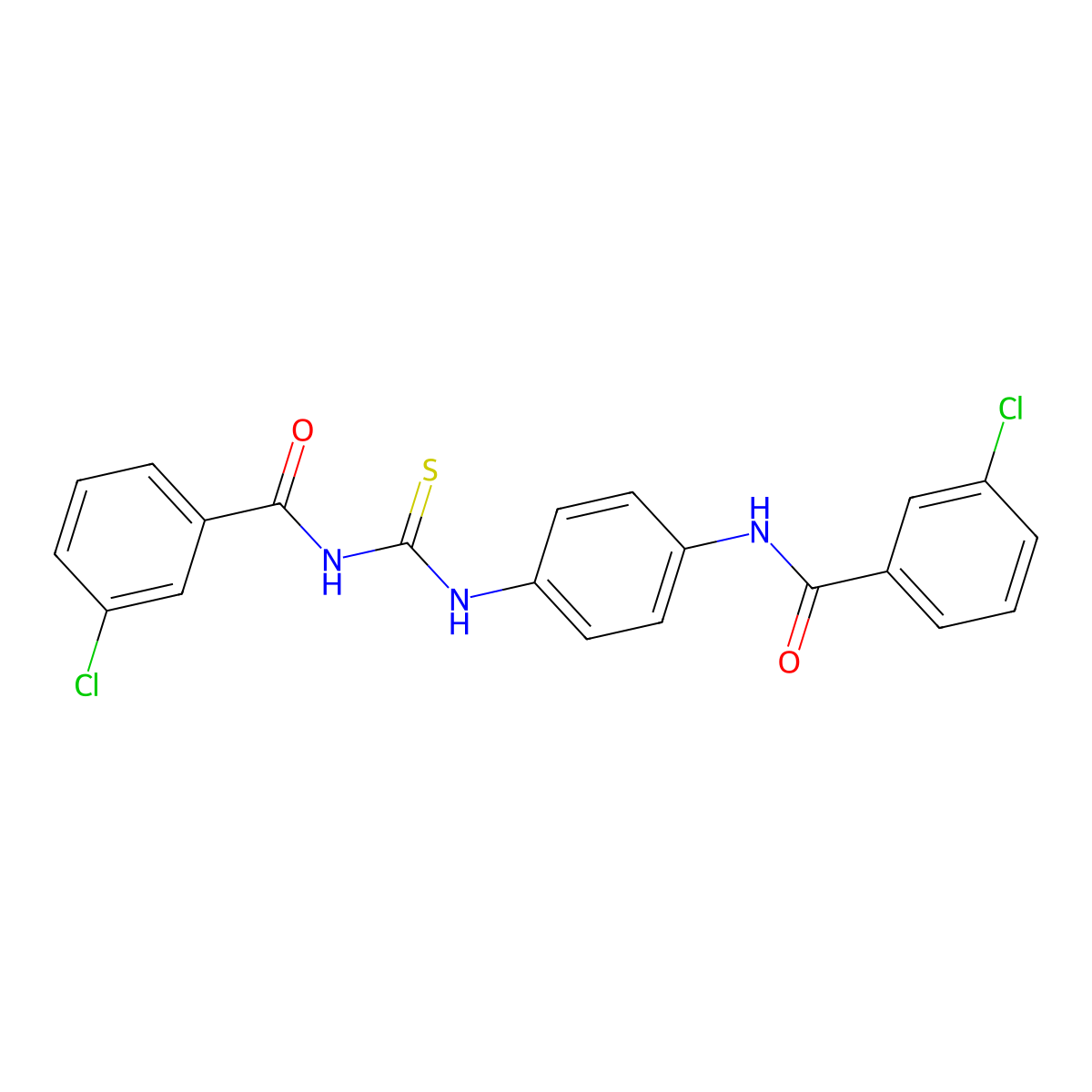 3-chloro-N-[4-[(3-chlorobenzoyl)carbamothioylamino]phenyl]benzamide molecular structure, CAS 347328-98-7