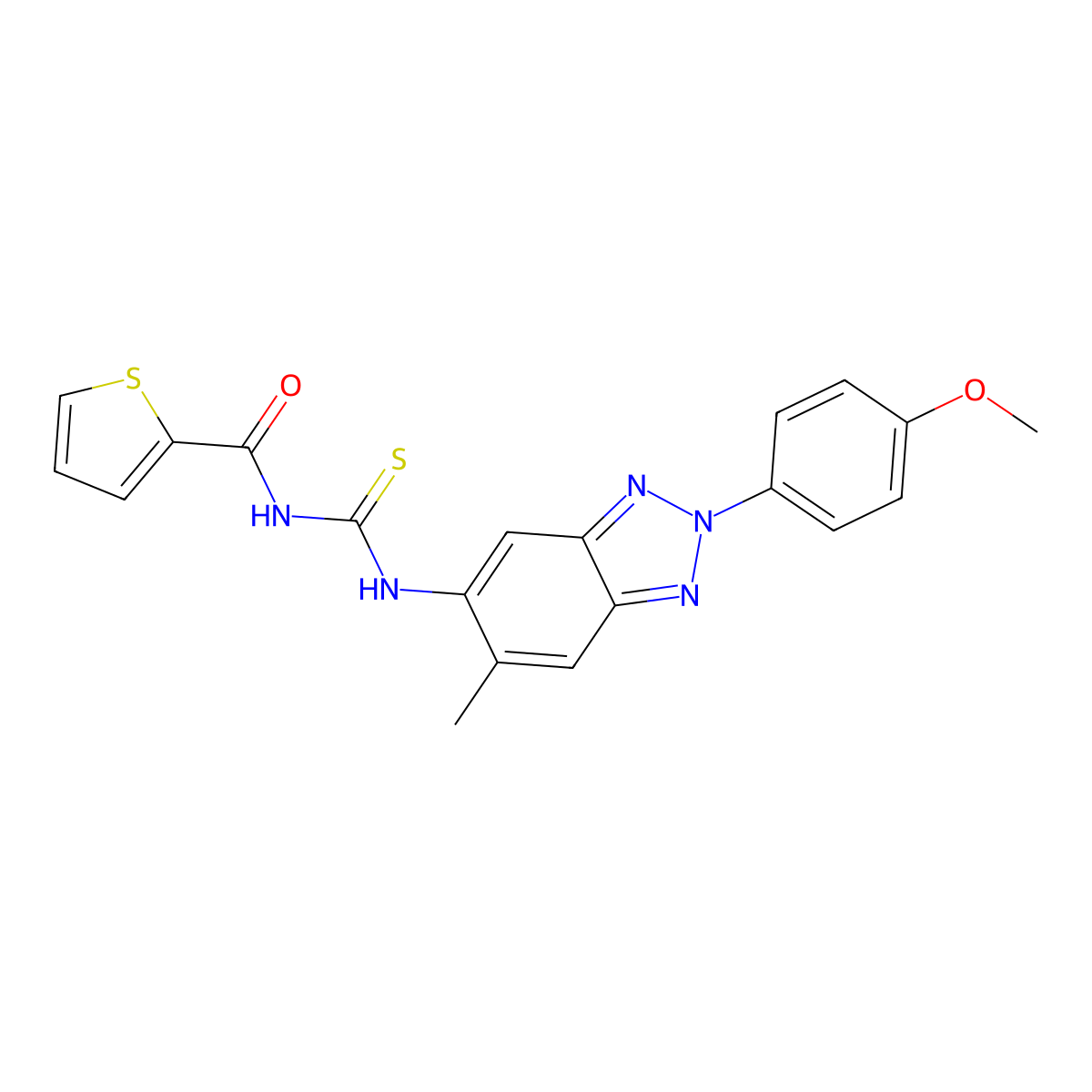 N-[[2-(4-methoxyphenyl)-6-methylbenzotriazol-5-yl]carbamothioyl]thiophene-2-carboxamide molecular structure, CAS 347329-44-6