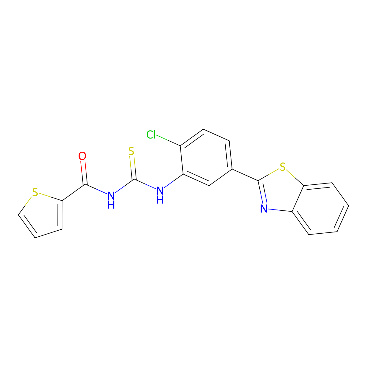 N-[[5-(1,3-benzothiazol-2-yl)-2-chlorophenyl]carbamothioyl]thiophene-2-carboxamide molecular structure, CAS 347331-63-9